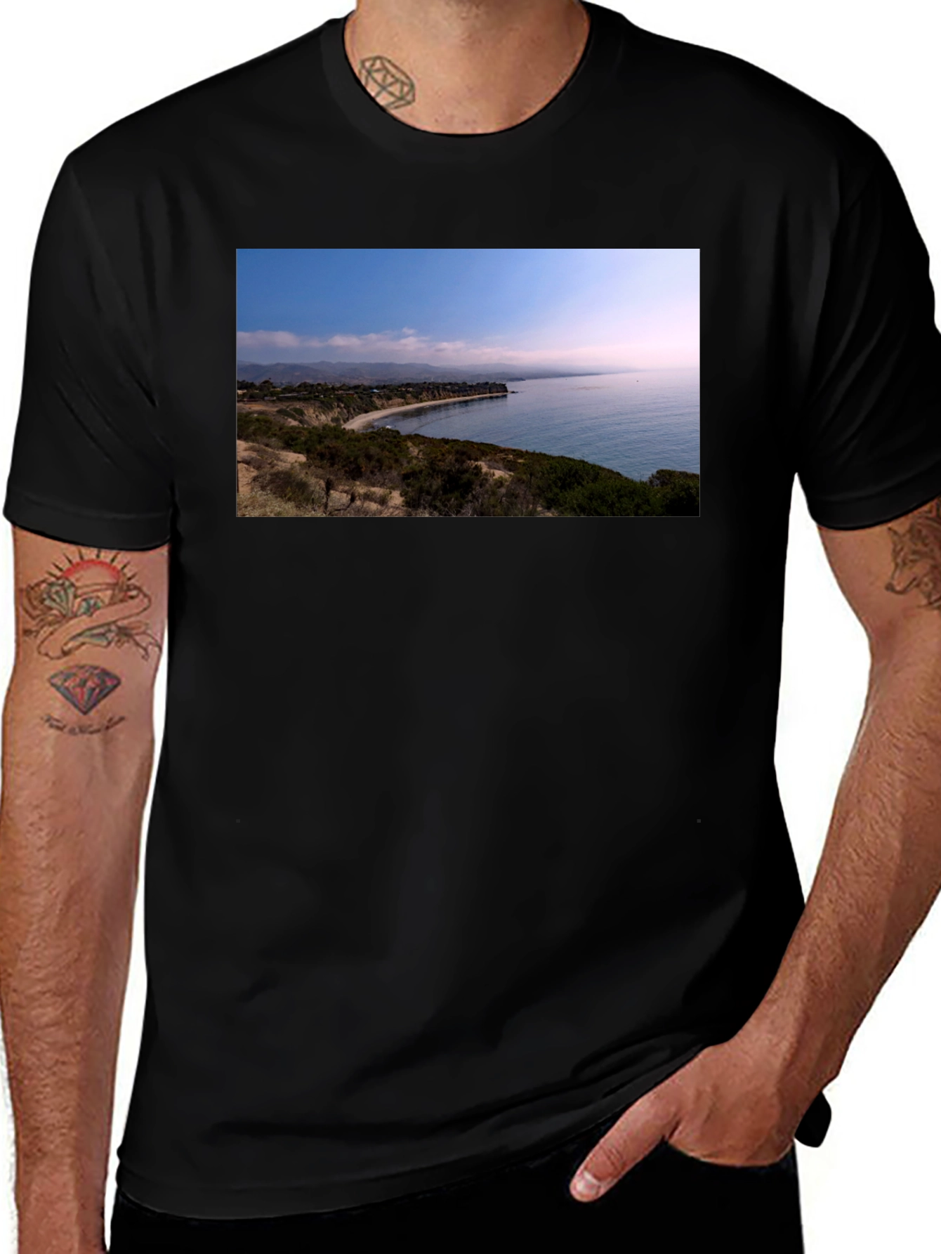 Variant 7 of Coastal View Black T-Shirt