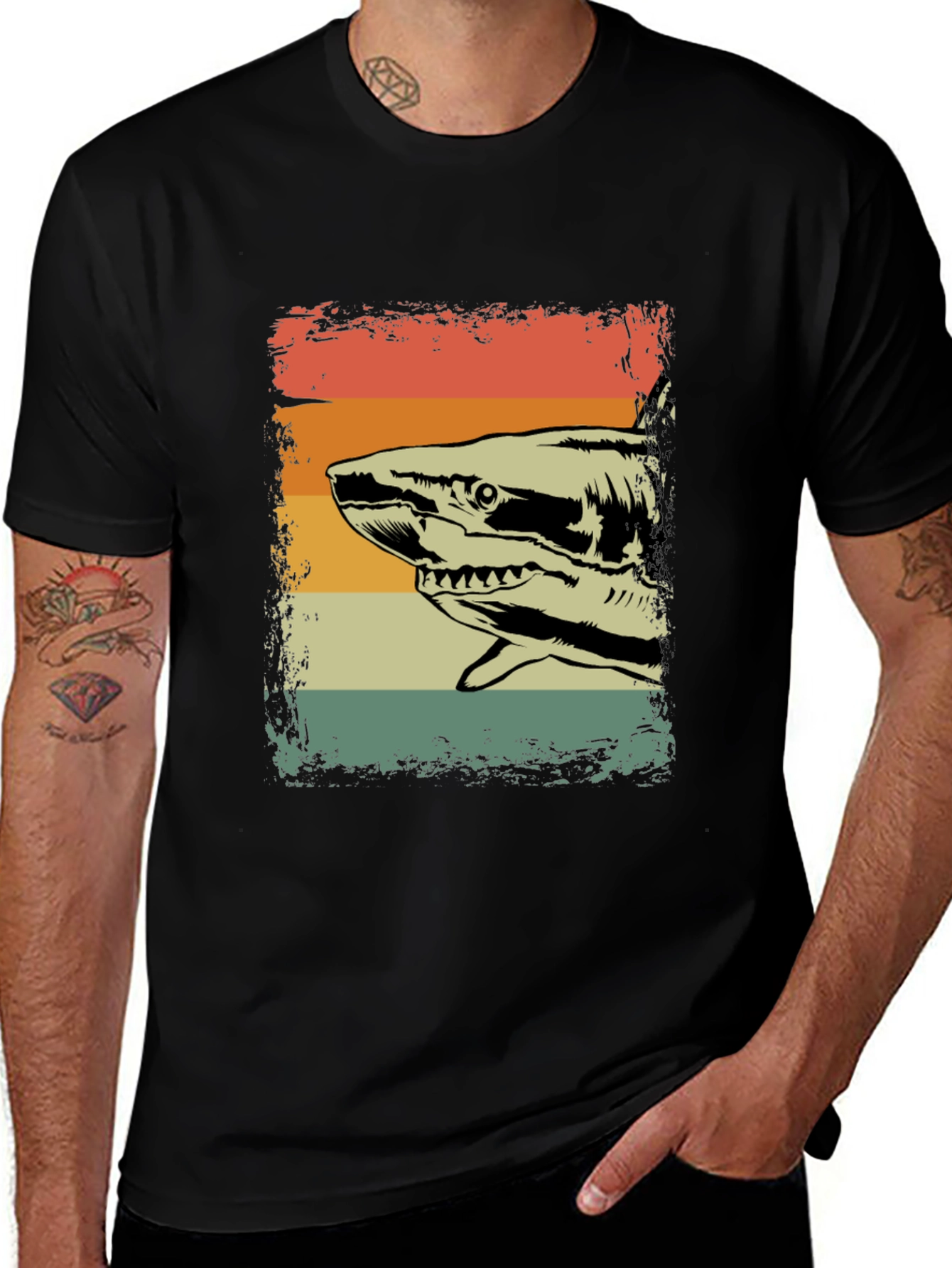 Variant 22 of Vintage Shark Graphic Tee - Retro Style