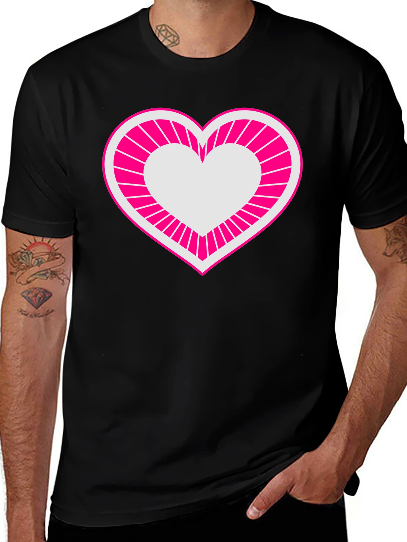 Variant 14 of Heart Graphic Tee - Bold & Stylish Men's T-Shirt
