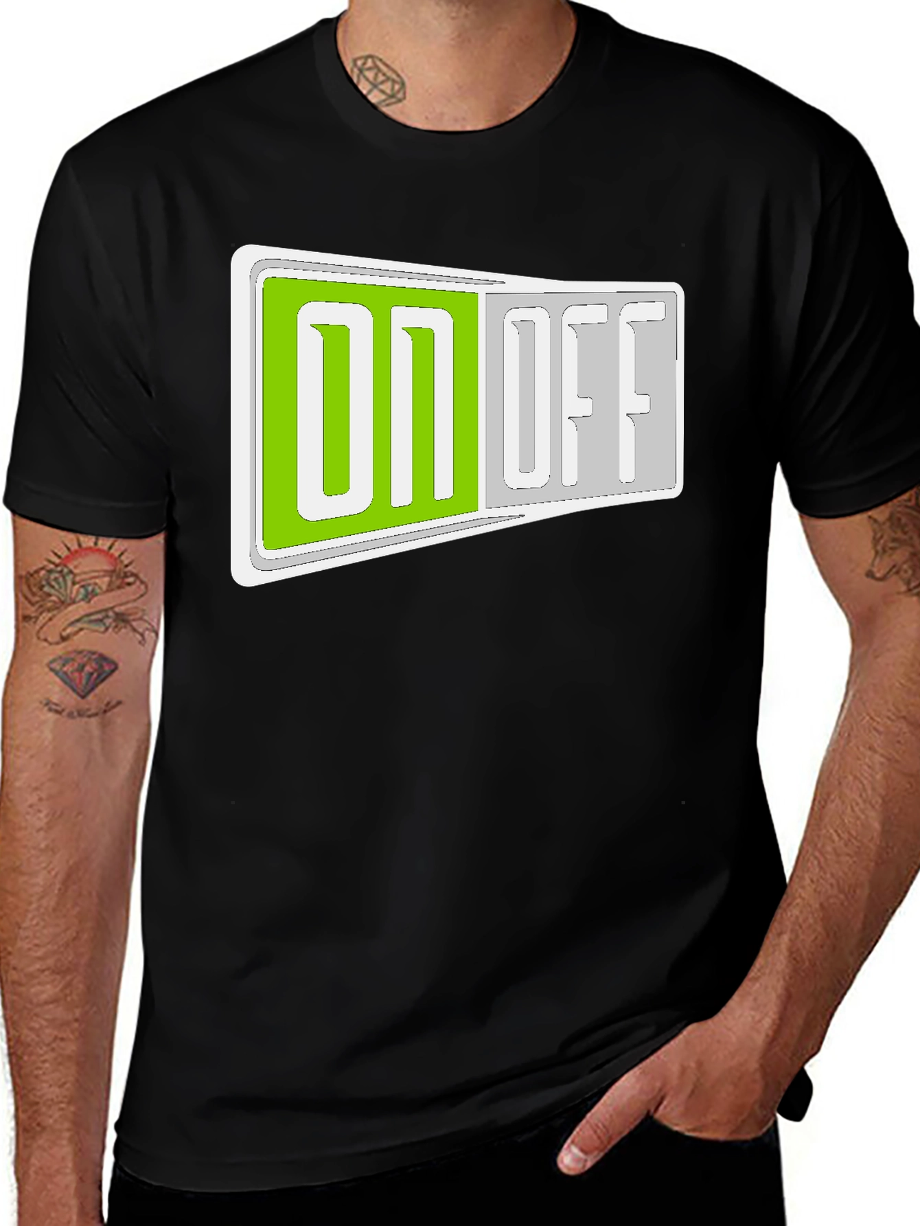 On/Off Toggle Graphic T-Shirt - Stylish Casual Wear
