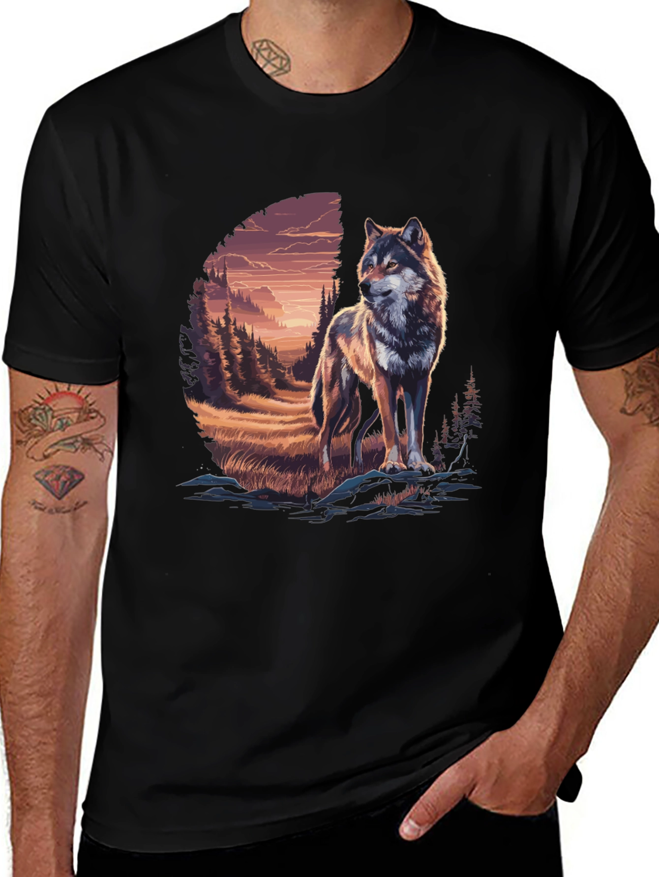 Variant 23 of Wolf Graphic T-Shirt - Nature Inspired Design
