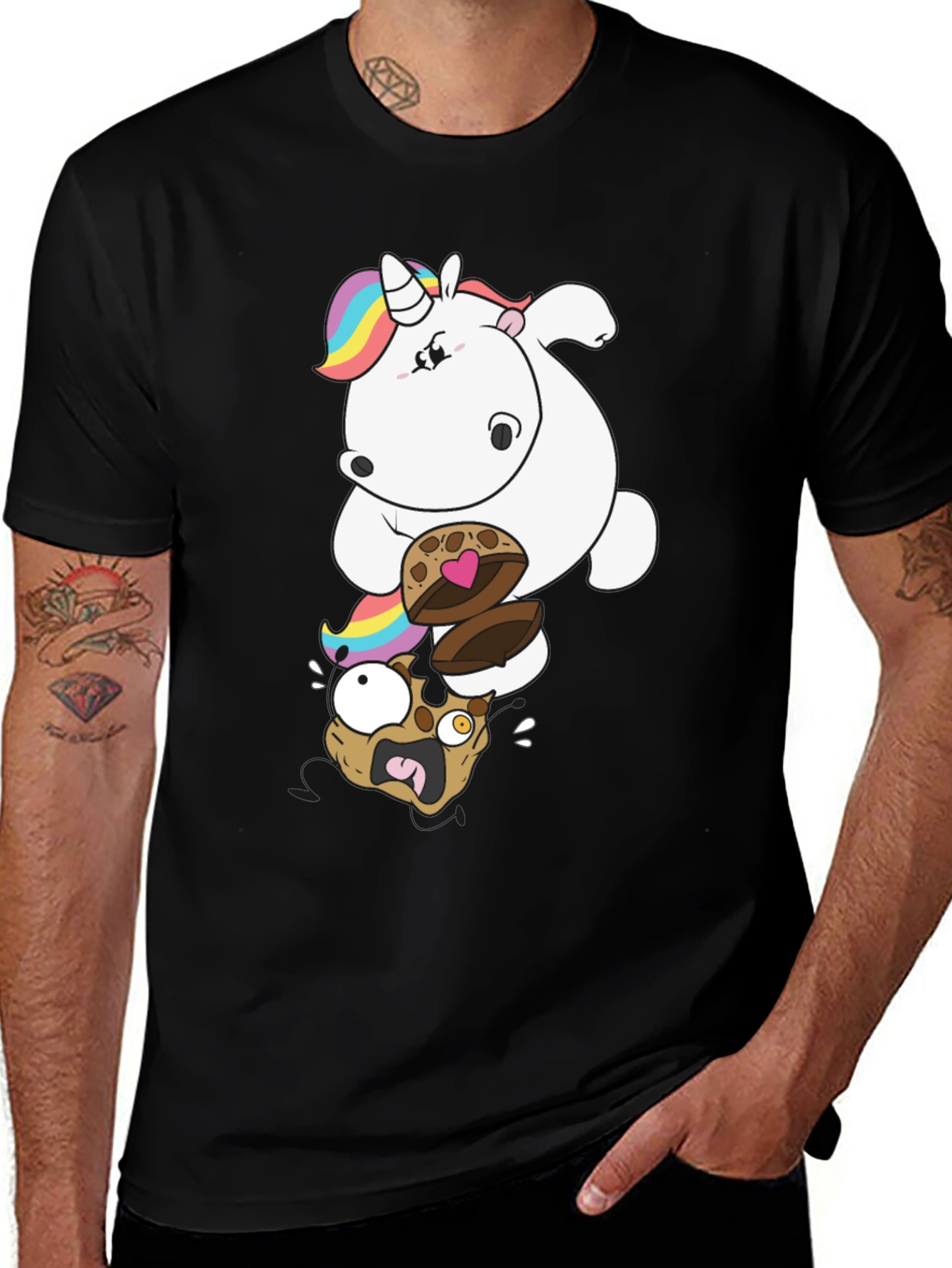 Variant 16 of Unicorn Cookie Stack Tee - Fun Graphic Print