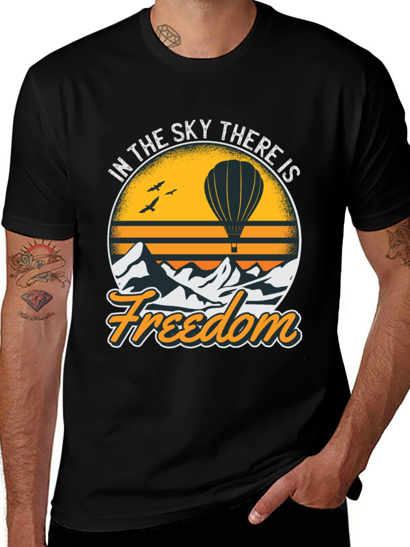 Variant 7 of Freedom Sky Hot Air Balloon Graphic Tee