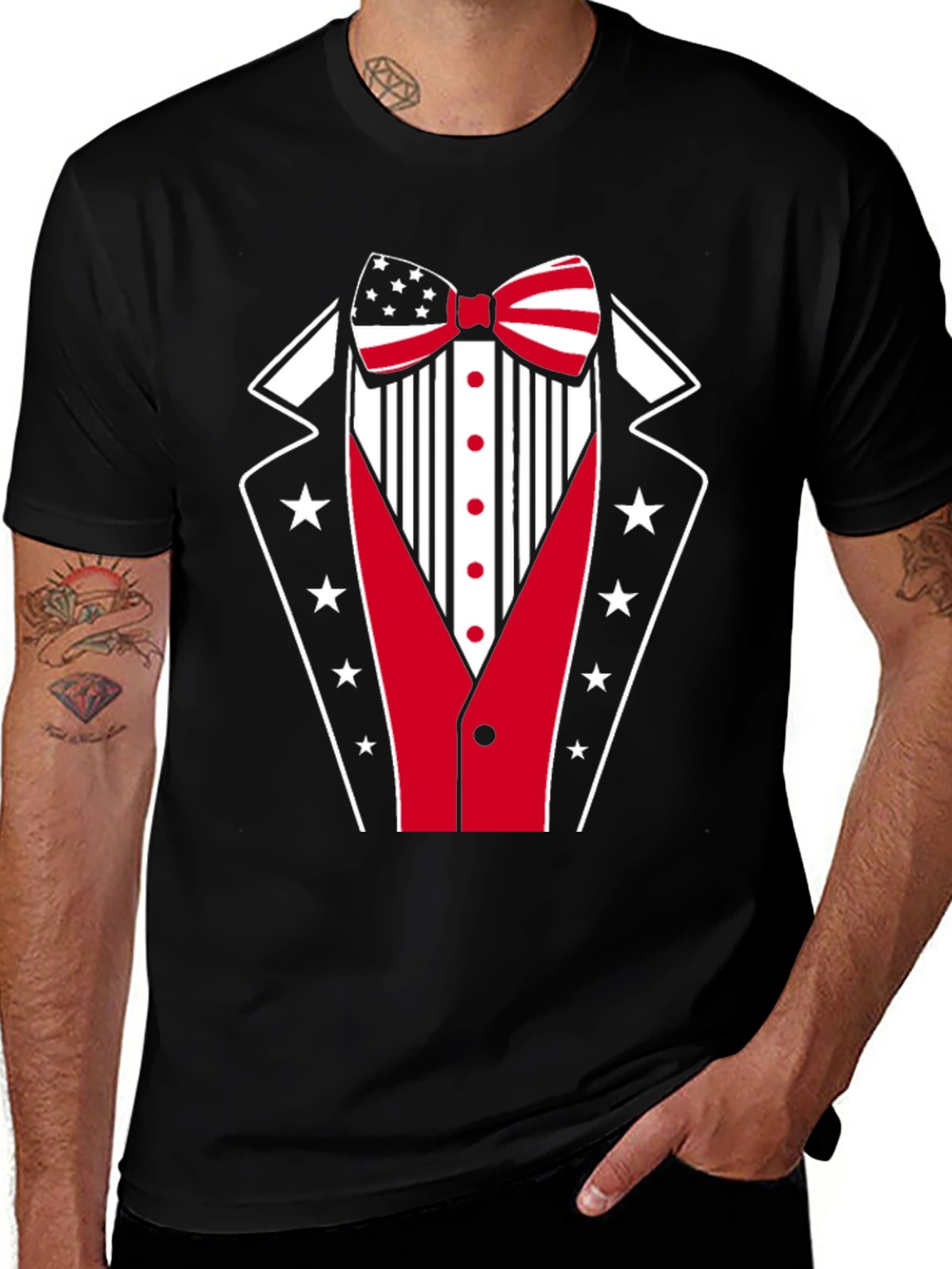 Variant 13 of Patriotic Tuxedo Graphic T-Shirt