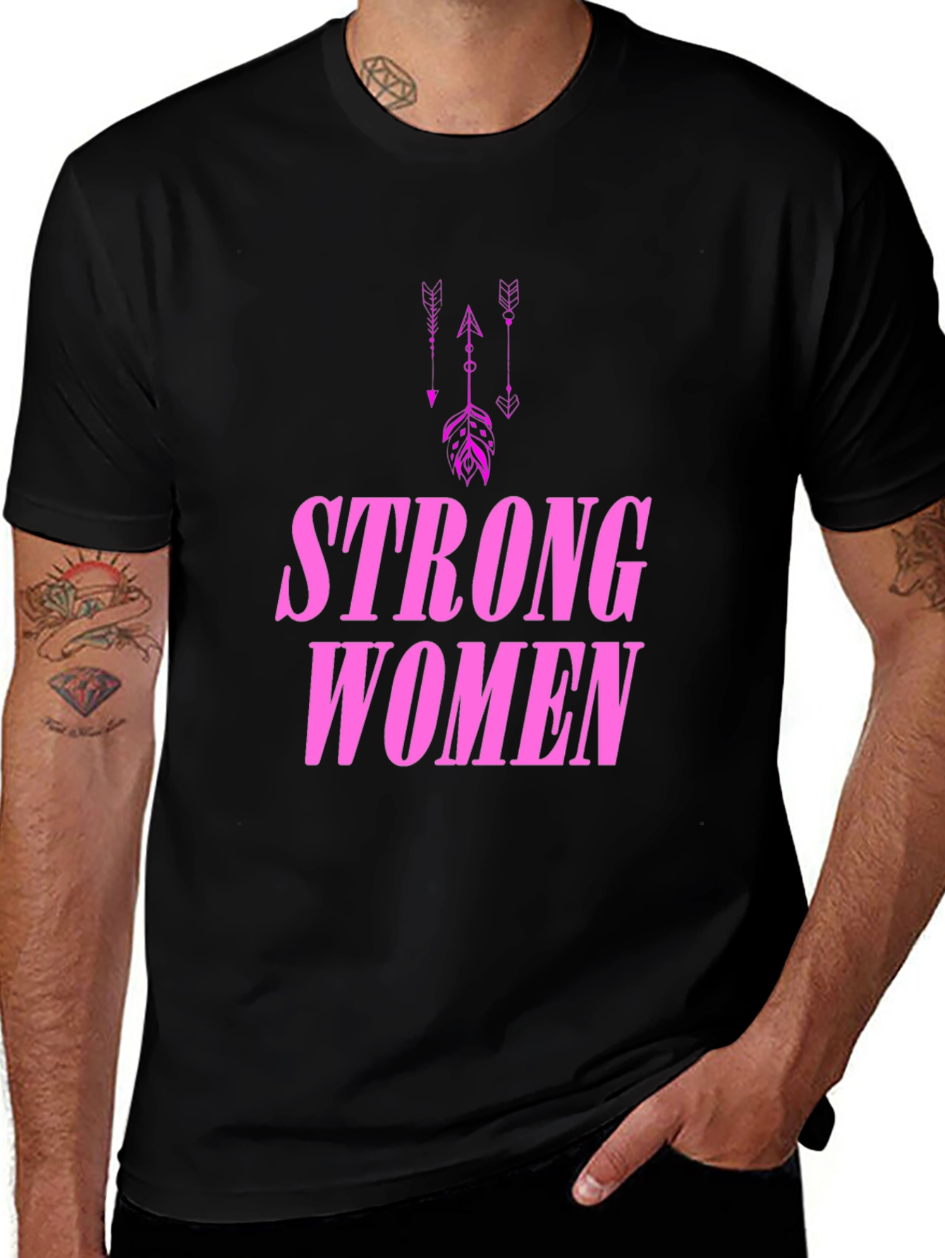 Variant 3 of Strong Women Graphic T-Shirt - Black