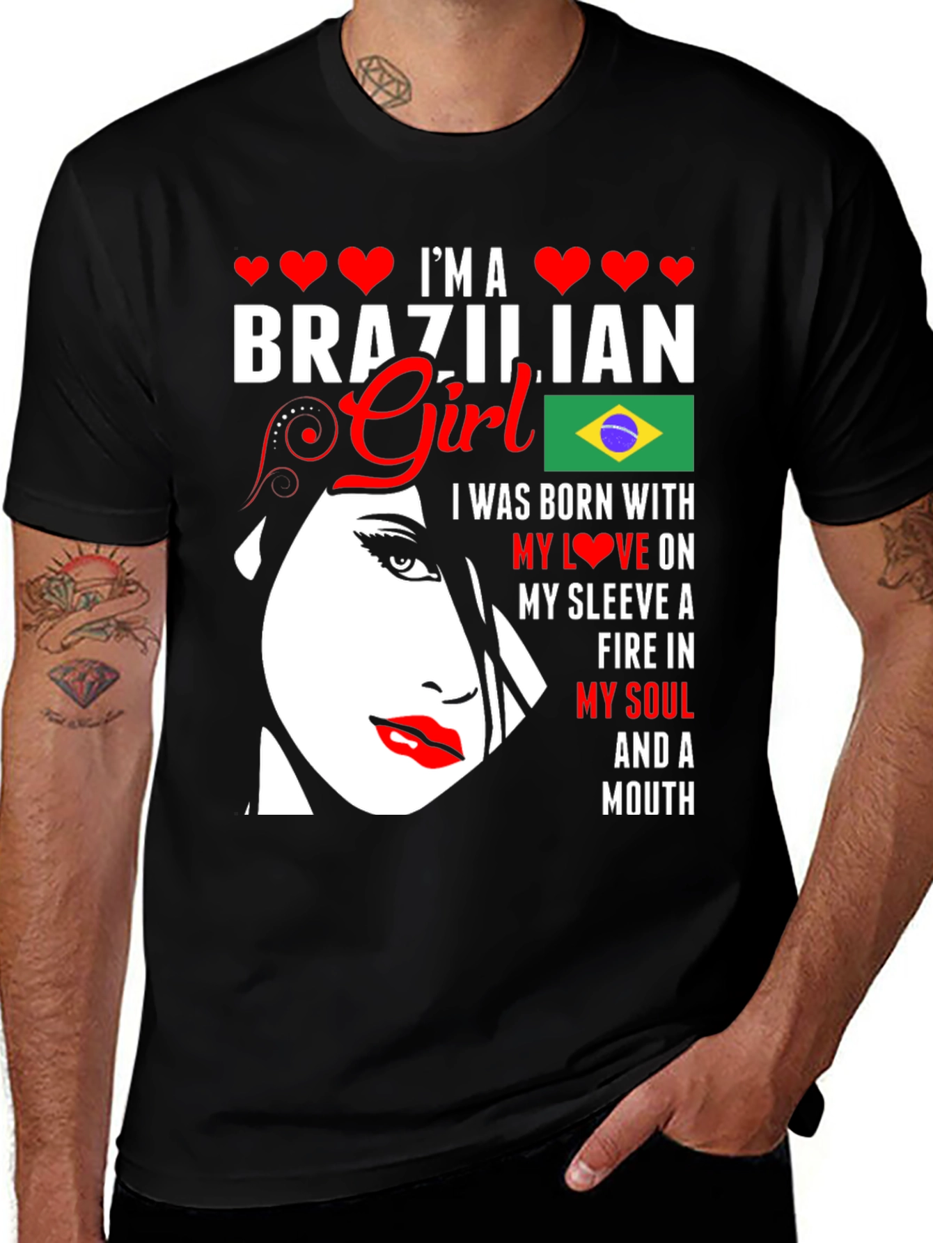Variant 25 of I'm a Brazilian Girl Graphic T-Shirt