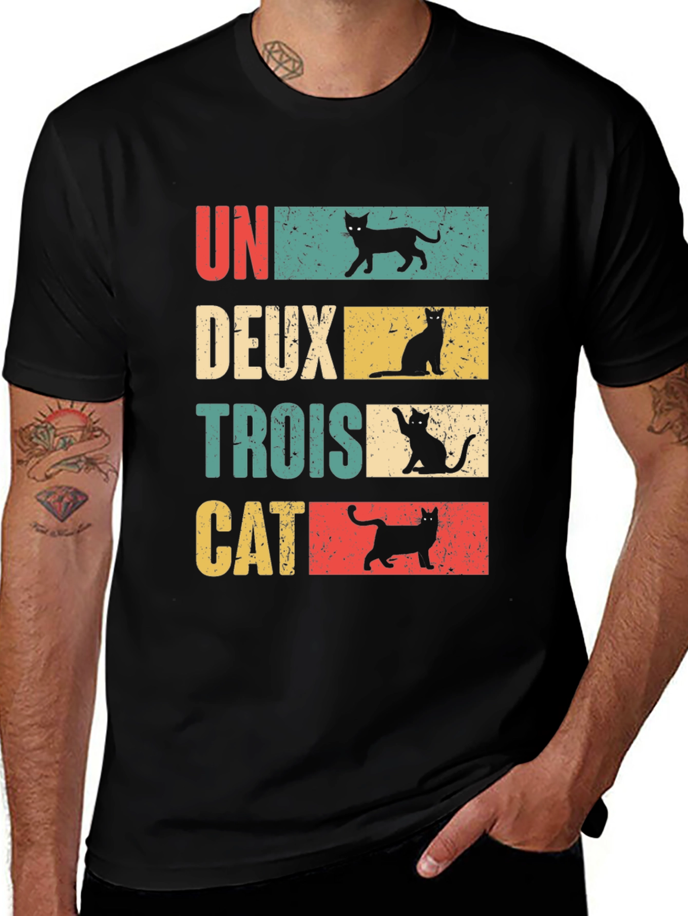 Un Deux Trois Cat T-Shirt - Cute Cat Lover Tee