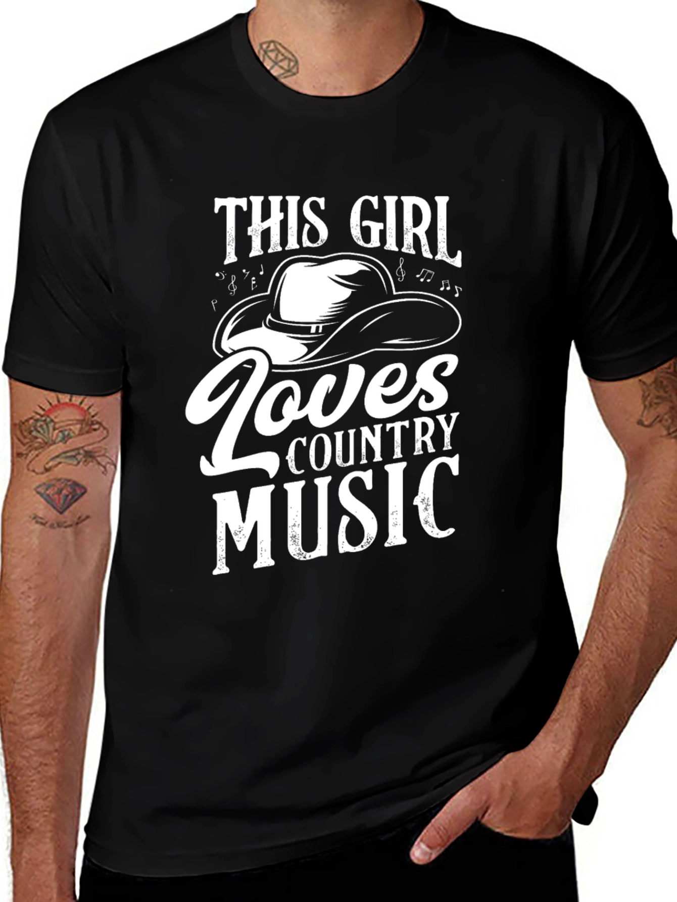 This Girl Loves Country Music Graphic T-Shirt