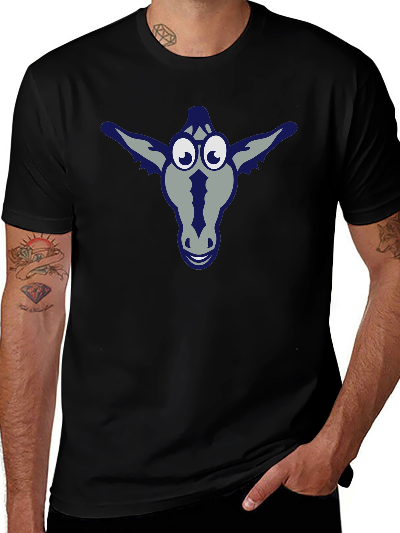 Variant 13 of Funky Donkey Graphic Tee - Men's Black T-Shirt