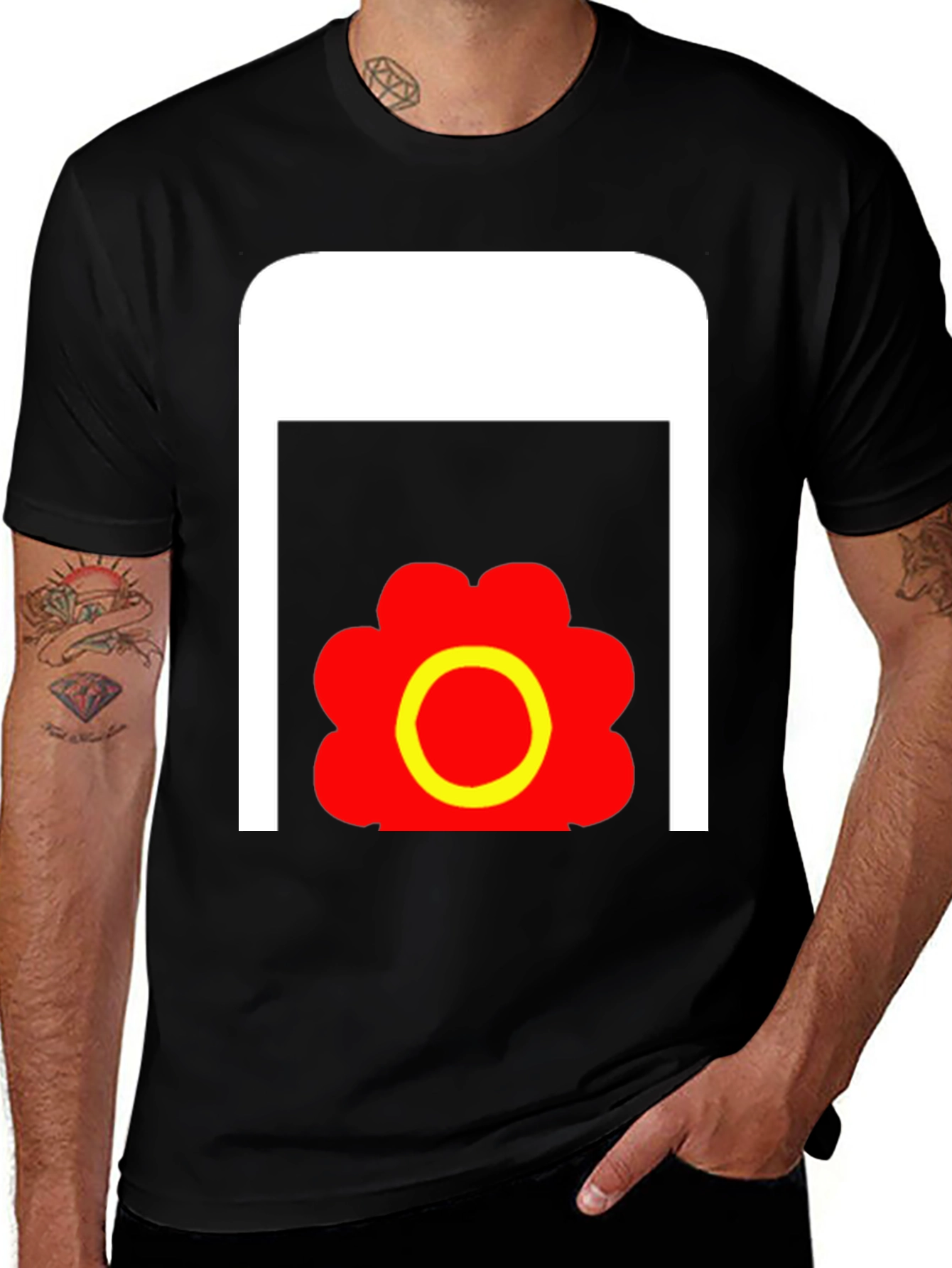 Variant 10 of Abstract Flower Graphic T-Shirt - Casual Wear
