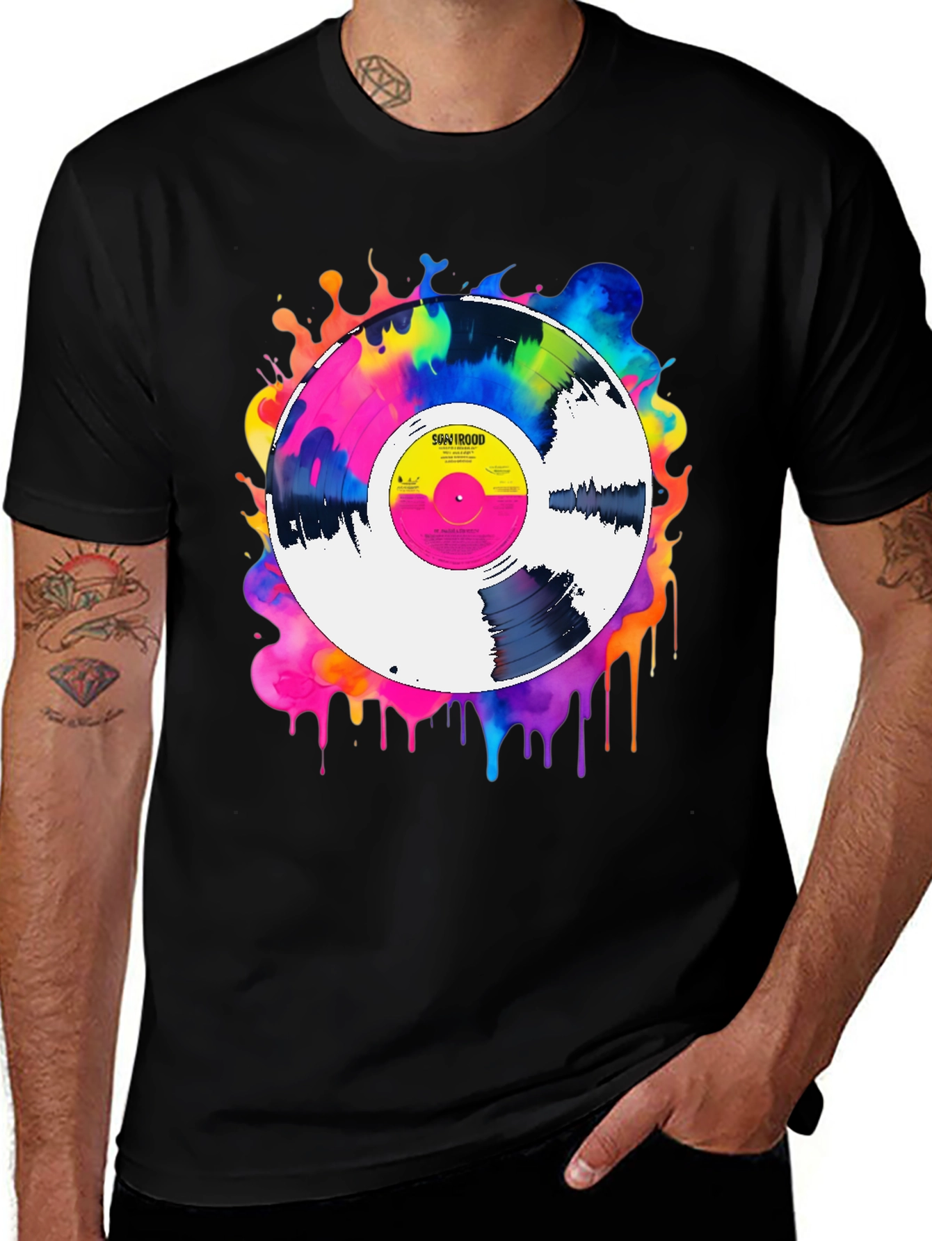 Variant 12 of Colorful Vinyl Record Graphic Tee - Music Lover T-Shirt