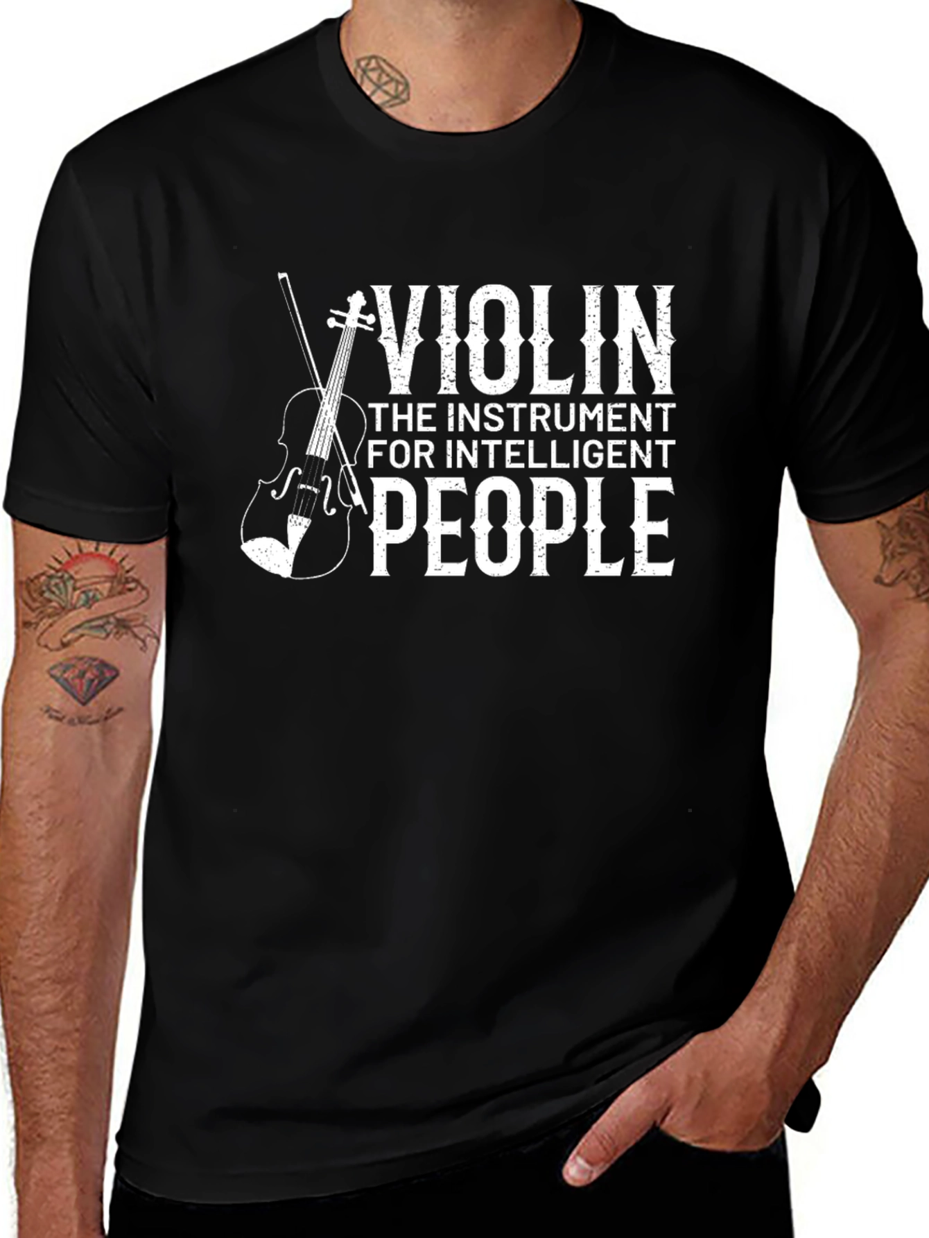 Variant 4 of Violin Intelligent People T-Shirt