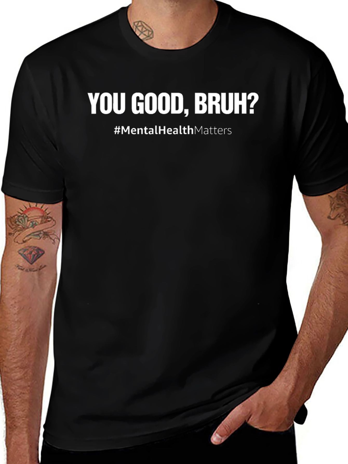 Variant 9 of You Good Bruh? Mental Health Awareness T-Shirt