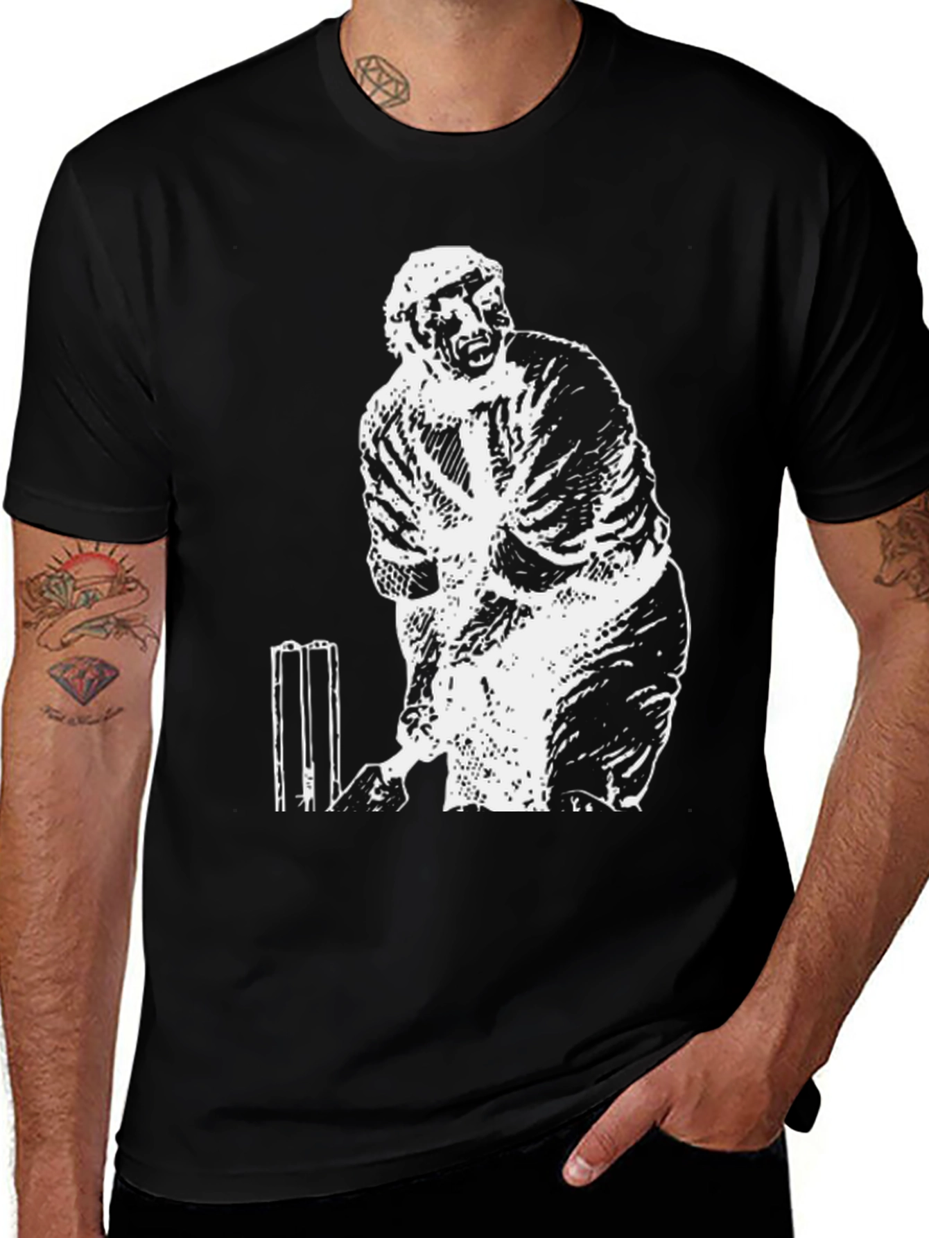 Cricket Player Graphic T-Shirt