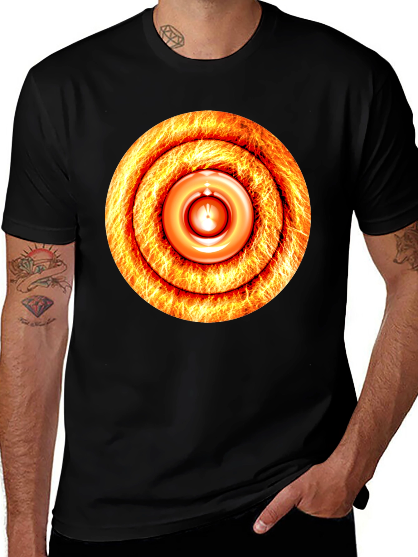 Variant 29 of Fiery Concentric Circles Graphic T-Shirt