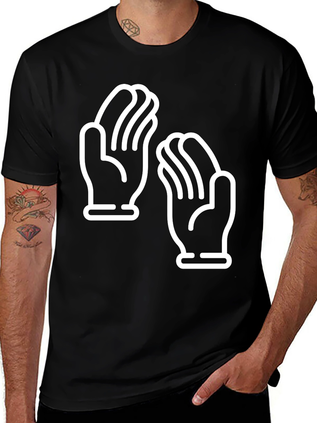 Variant 9 of Clapping Hands Graphic Tee - Unisex Black T-Shirt