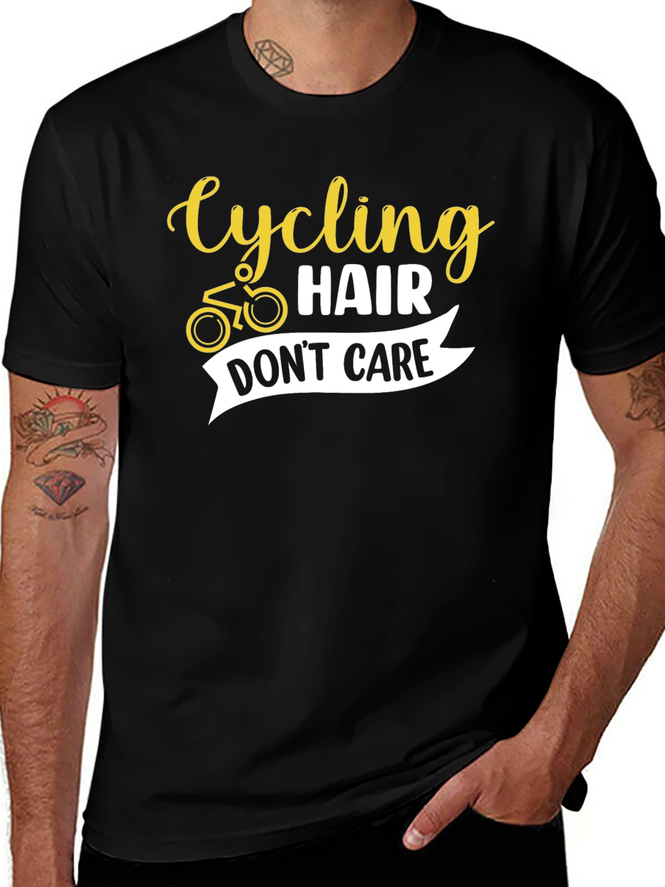 Variant 19 of Cycling Hair Don't Care Graphic Tee