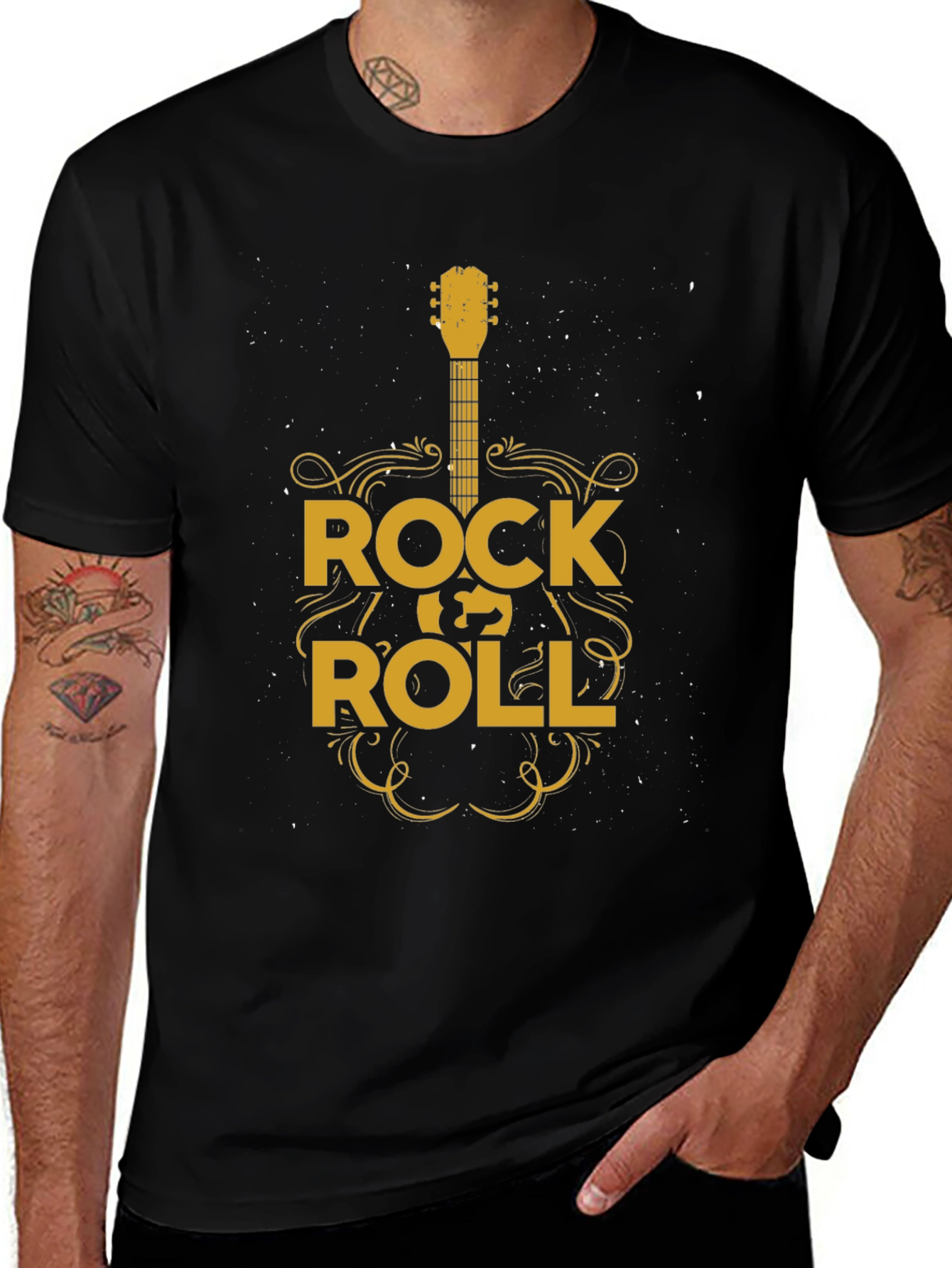 Variant 5 of Rock and Roll Guitar Graphic T-Shirt