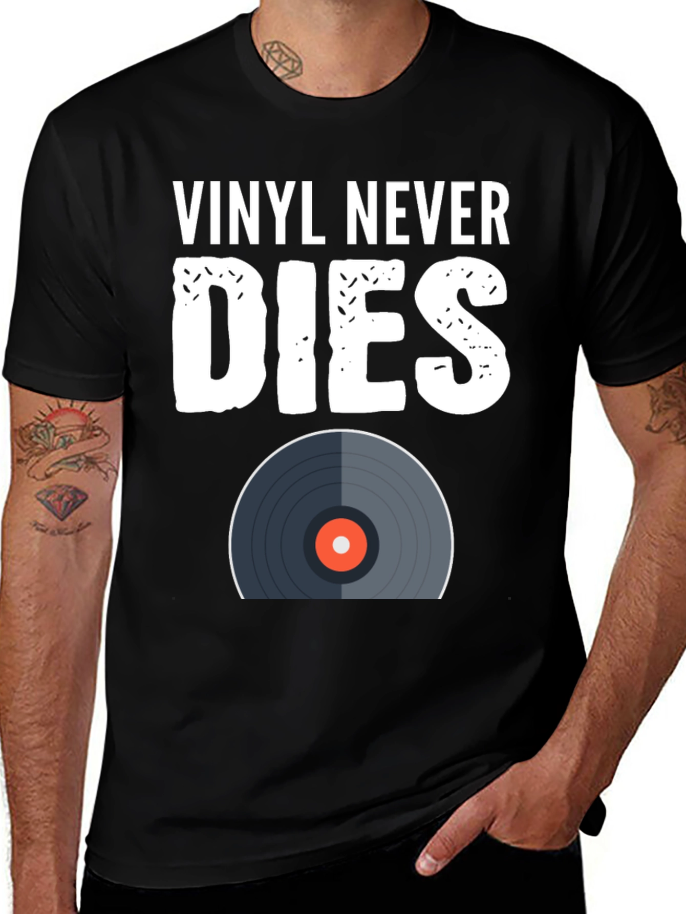 Variant 17 of Vinyl Never Dies Graphic Tee