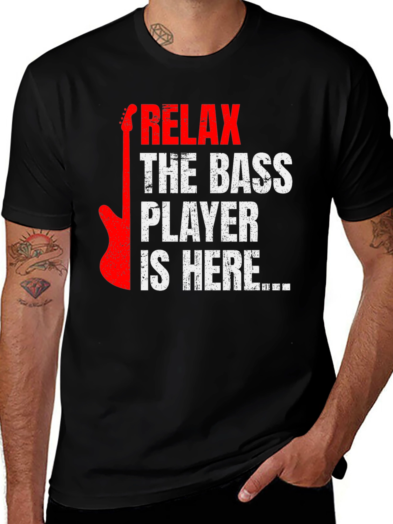 Variant 18 of Relax, the Bass Player is Here - Graphic Tee