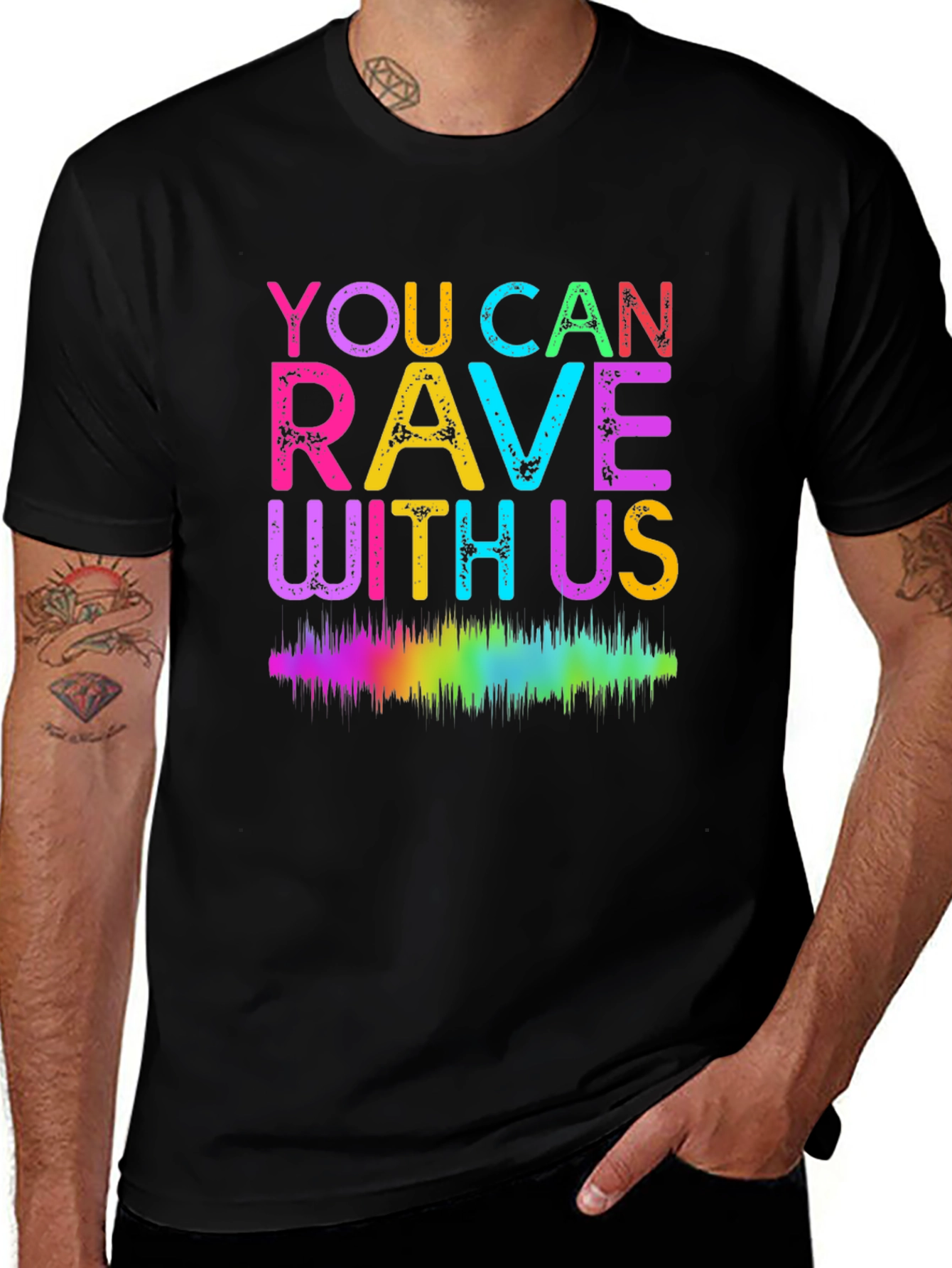 Variant 14 of Rave With Us T-Shirt EDM Music Festival Party Tee