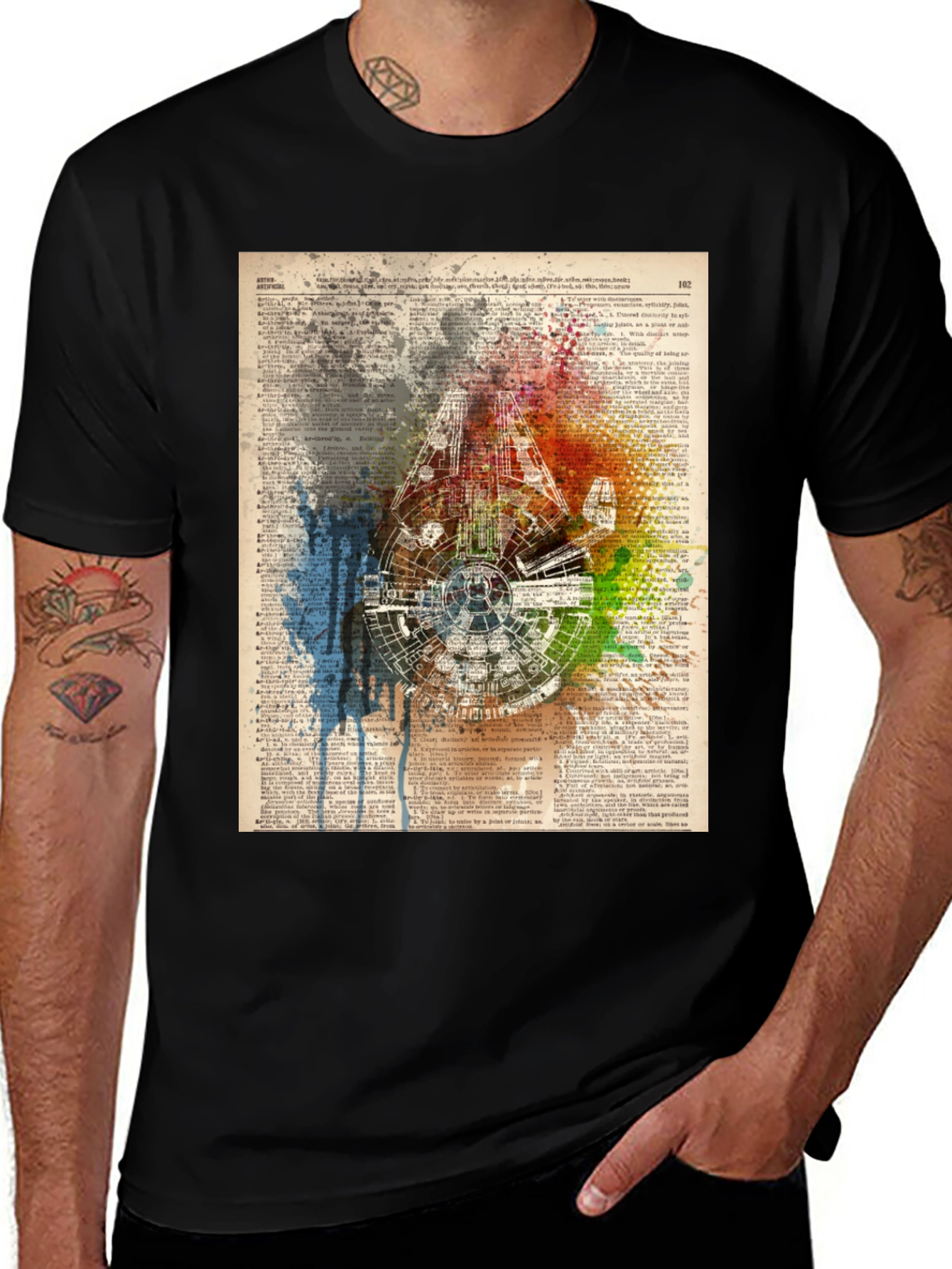 Star Wars Millennium Falcon Dictionary Art T-Shirt