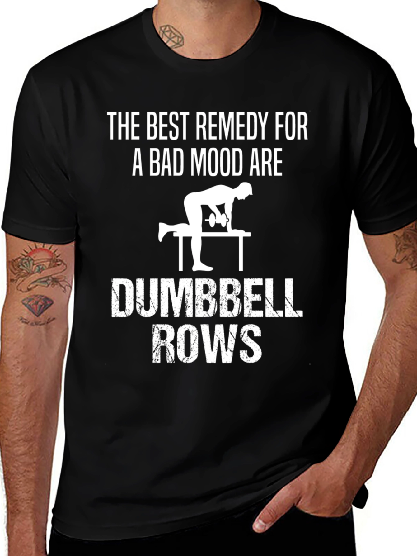 Variant 2 of Dumbbell Rows Workout T-Shirt
