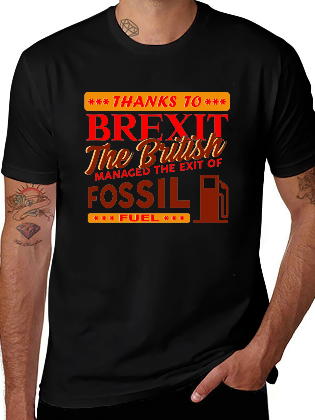 Black Brexit Fossil Fuel Graphic Tee main image