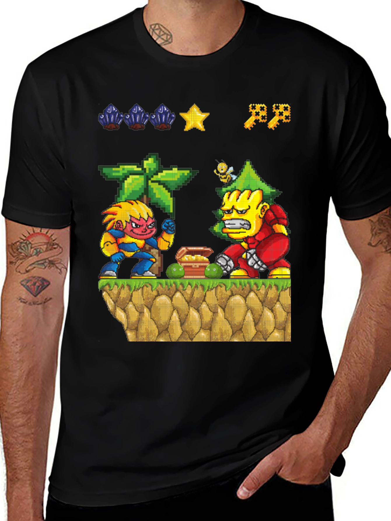 Variant 28 of Pixel Art Video Game T-Shirt