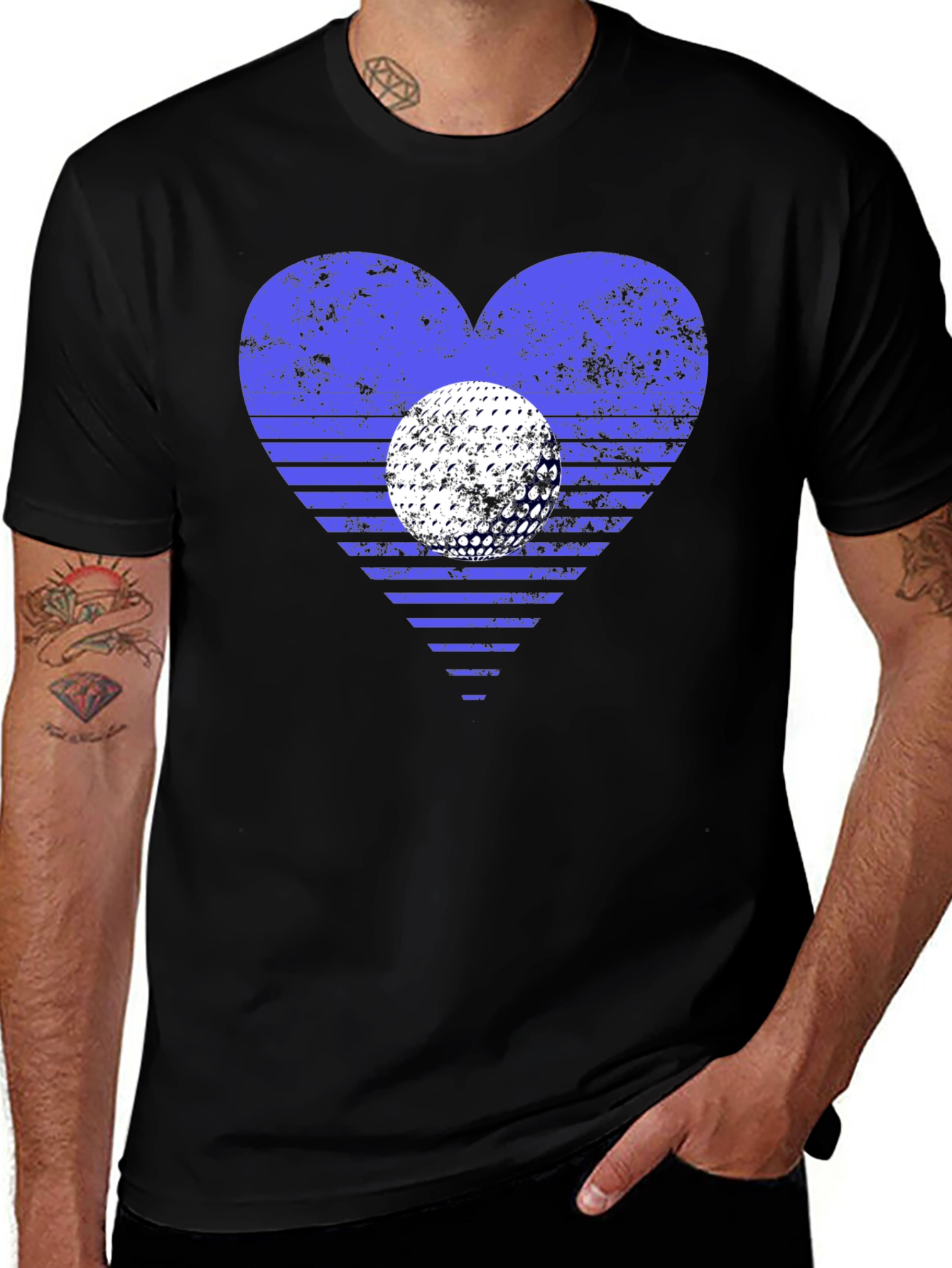 Variant 8 of Golf Heart T-Shirt - Vintage Style