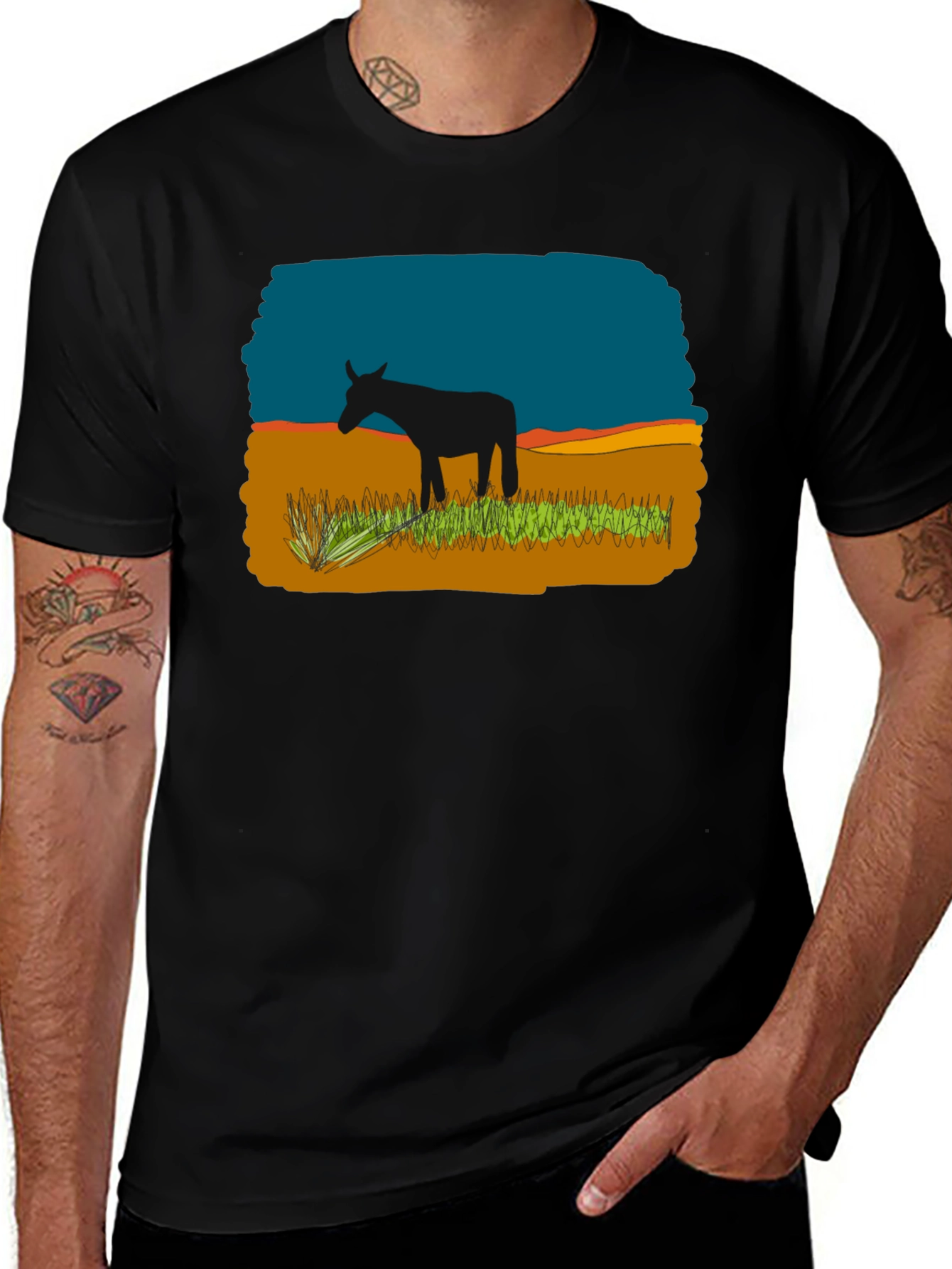 Variant 27 of Black Graphic Tee - Donkey Landscape Design