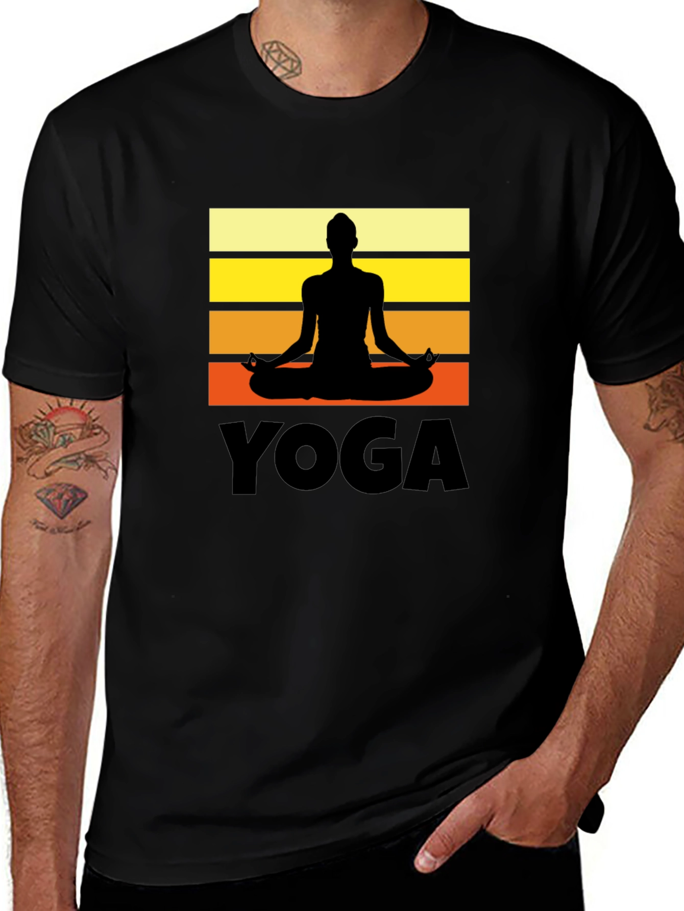 Variant 19 of Yoga Silhouette Graphic T-Shirt, Zen Meditation Tee