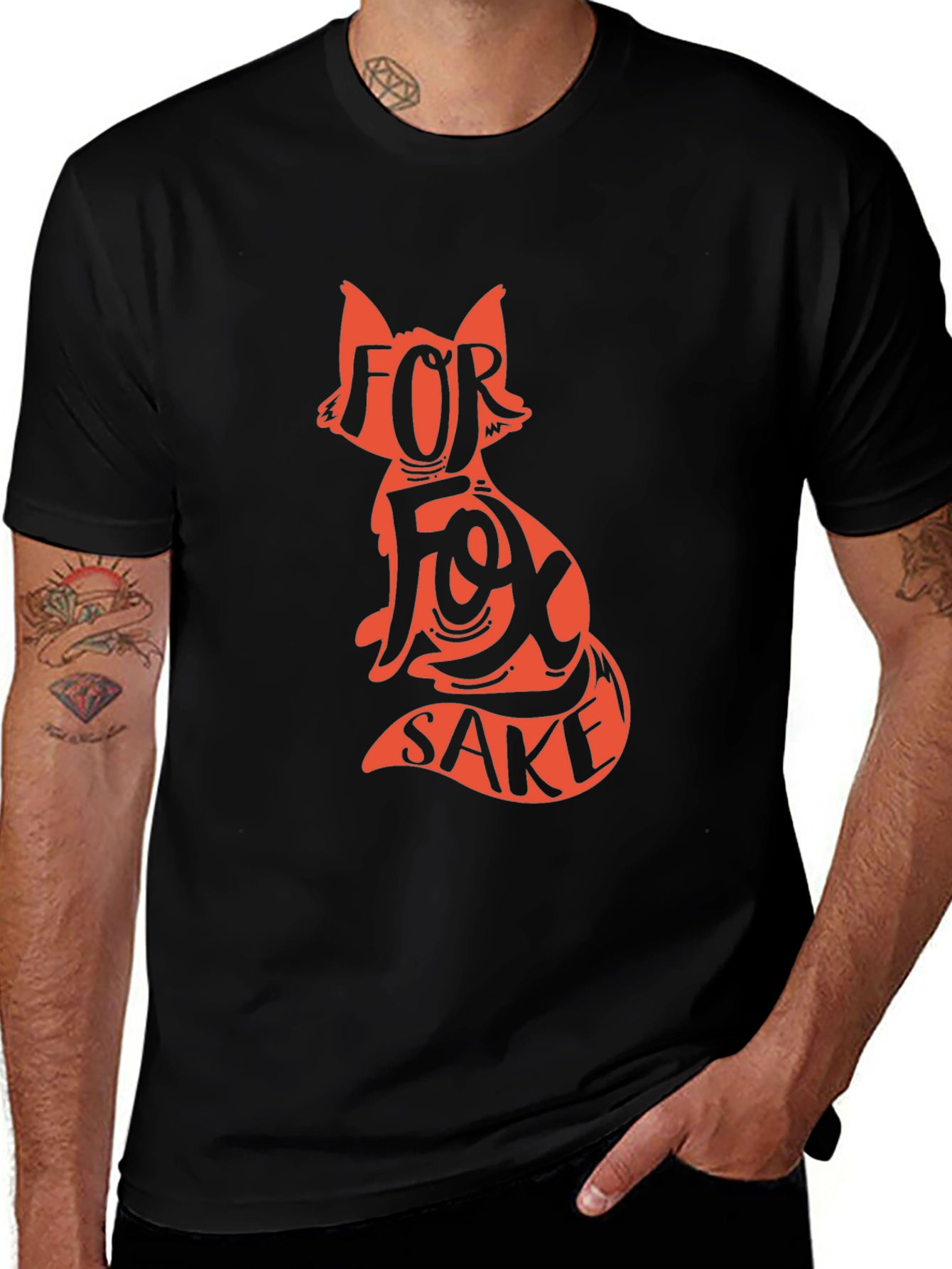 Variant 27 of For Fox Sake Graphic Tee - Men's Black T-Shirt