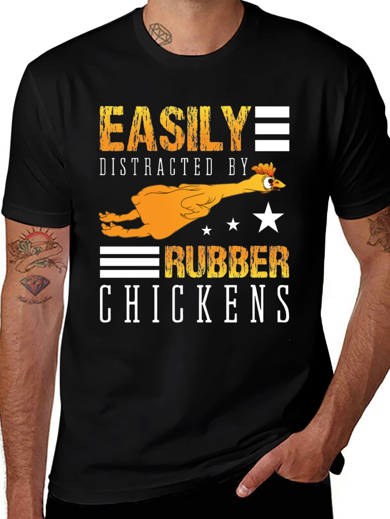 Variant 29 of Easily Distracted by Rubber Chickens T-Shirt