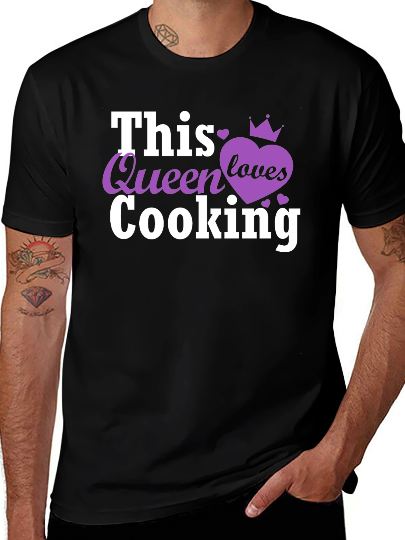 Variant 17 of This Queen Loves Cooking Black T-Shirt