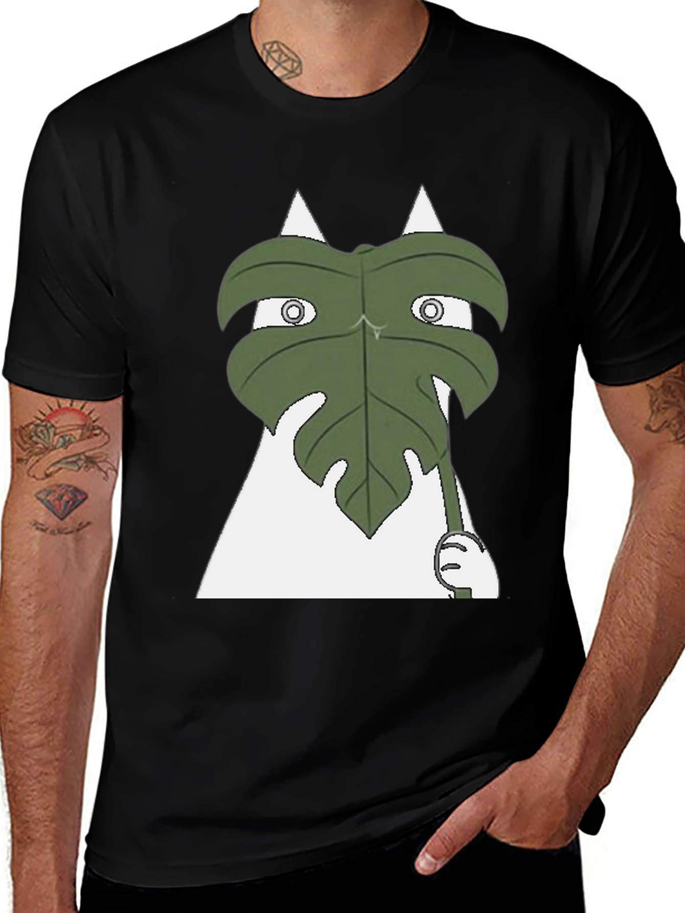 Variant 3 of Funny Leaf Peeking T-Shirt