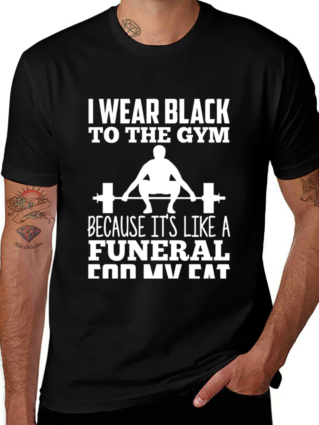 Variant 3 of Gym Workout Black T-Shirt - Funeral for My Cat Humor