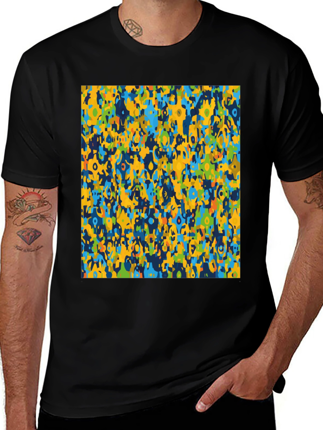 Variant 22 of Abstract Pattern Men's Black Graphic T-Shirt