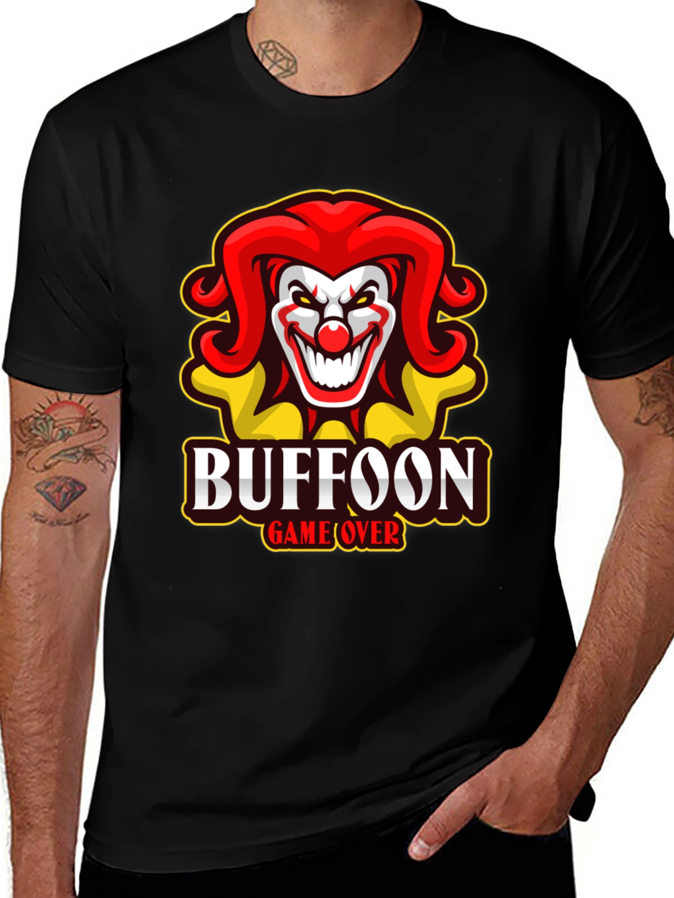 Variant 23 of Buffoon Game Over T-Shirt - Clown Design