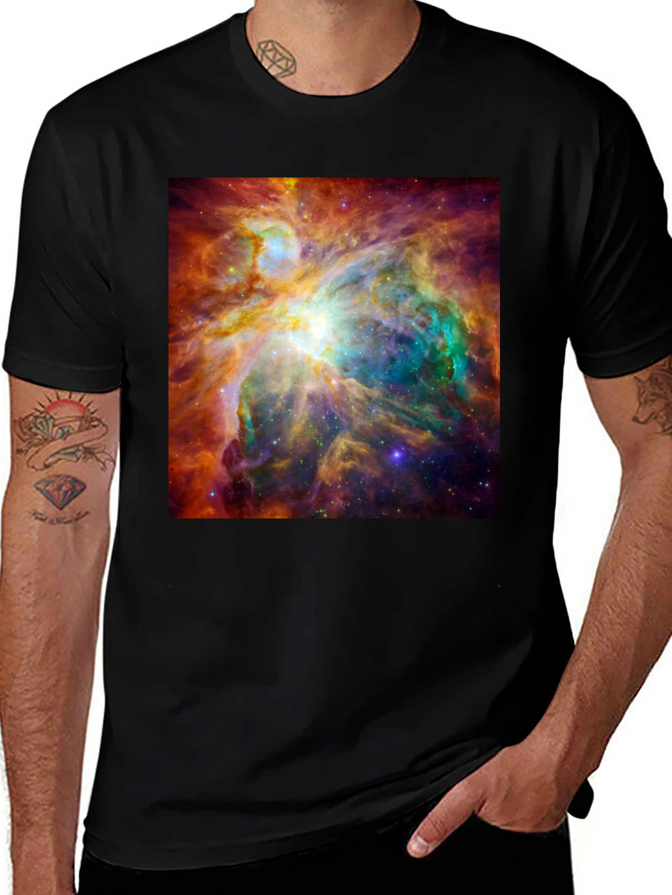 Variant 21 of Nebula Print Black T-Shirt