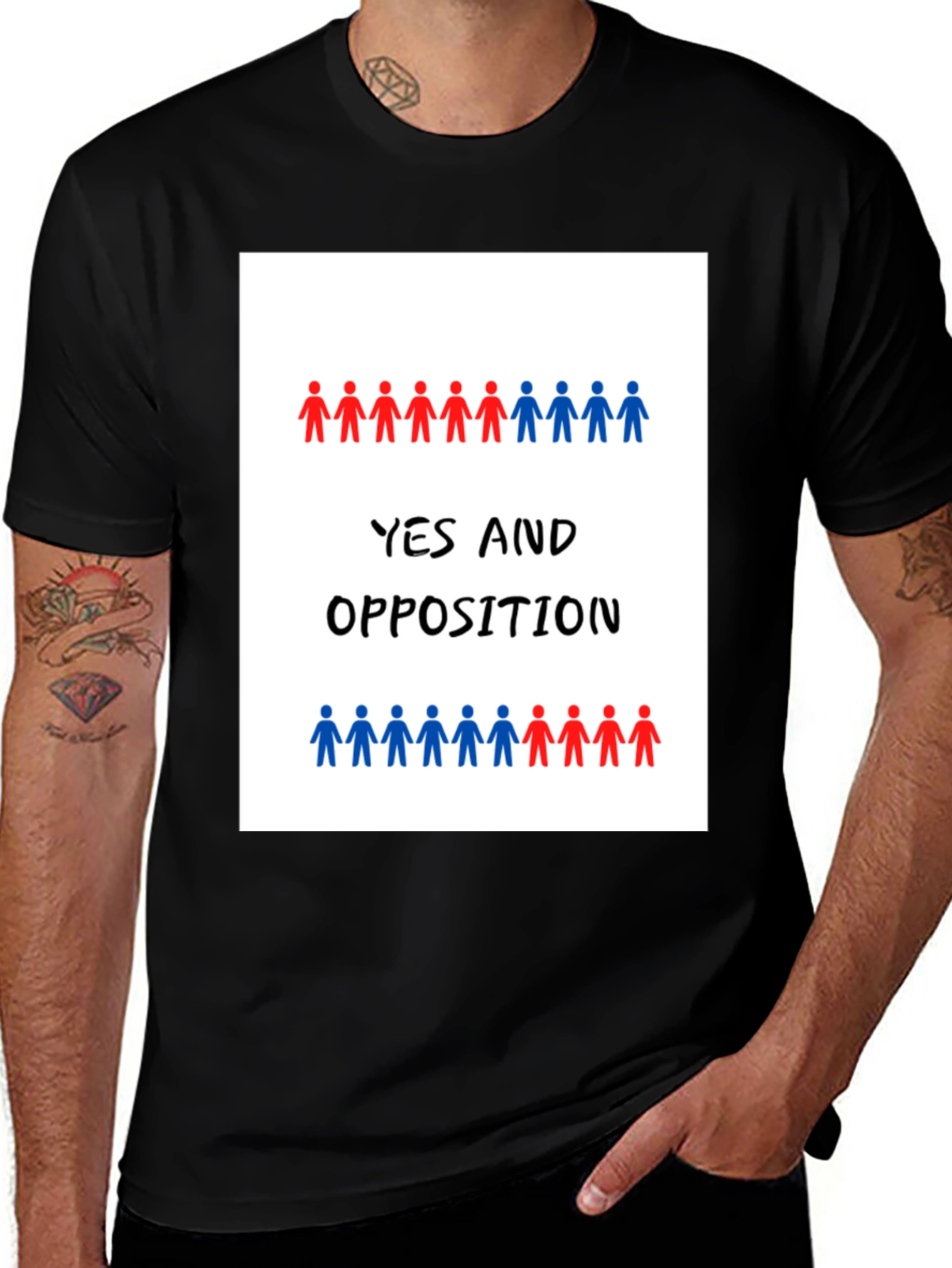 Variant 14 of Yes and Opposition T-Shirt - Political Statement Tee