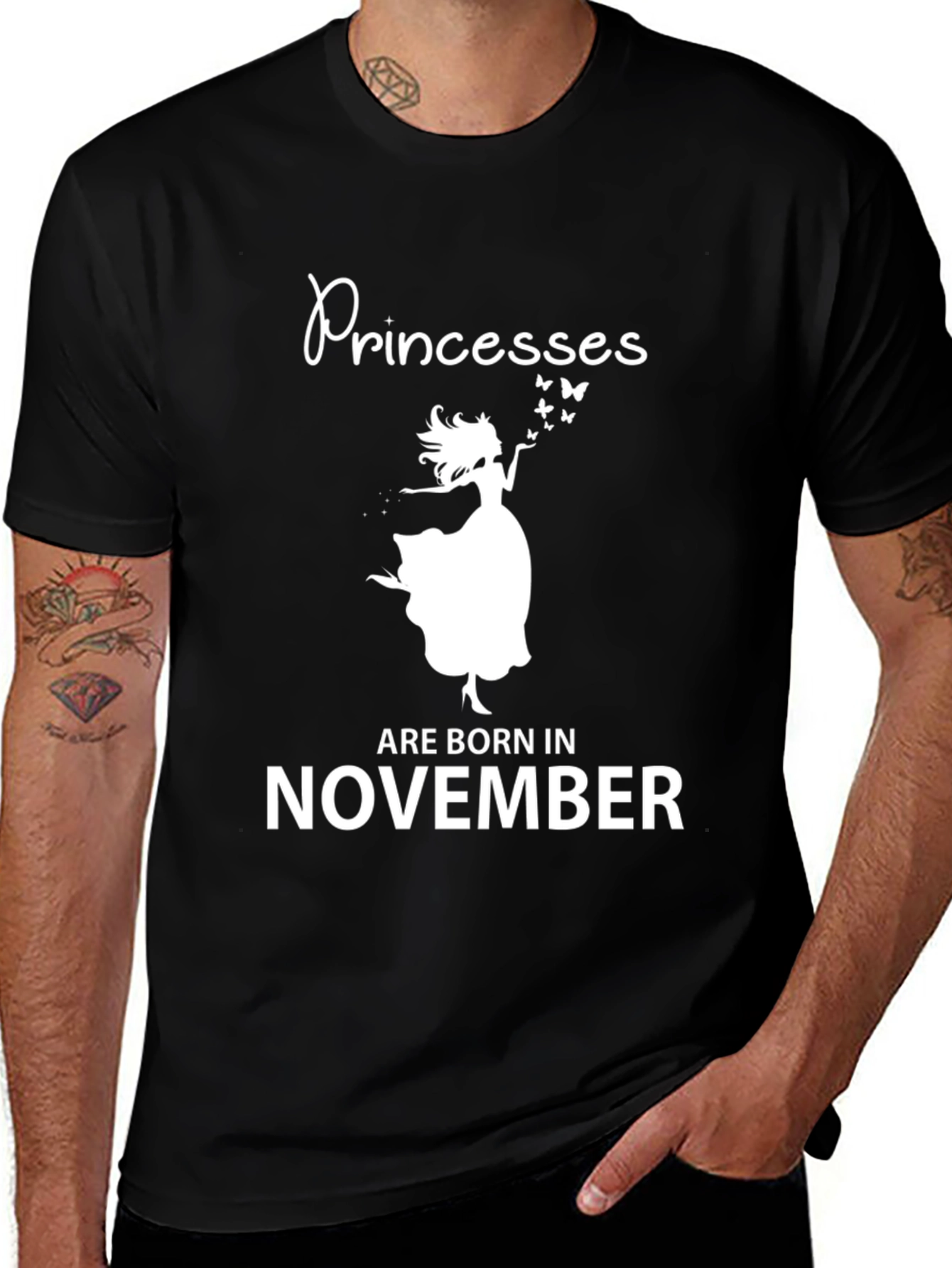 Variant 20 of Princesses Born in November Black T-Shirt