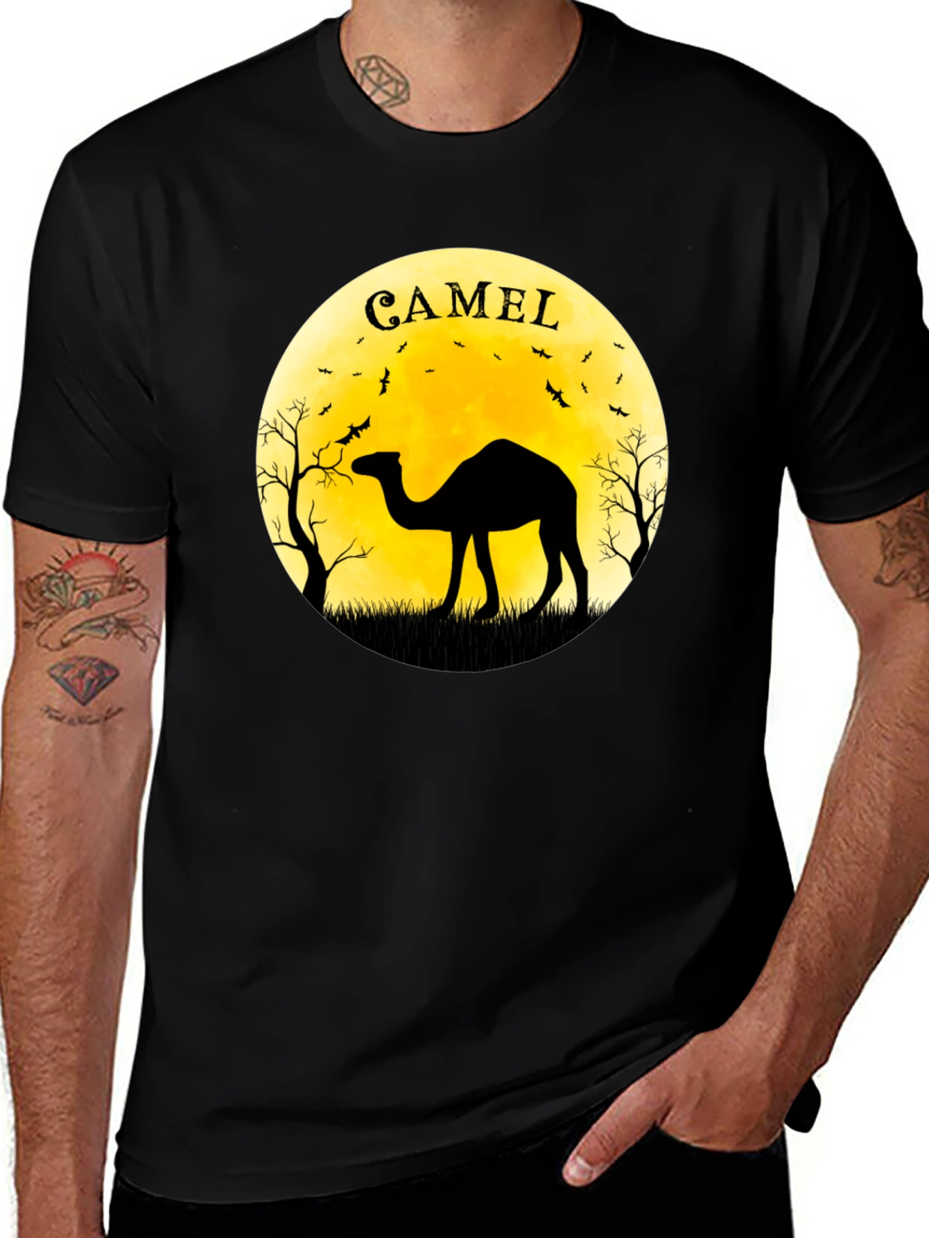 Variant 21 of Camel Silhouette Moon T-Shirt - Unique Graphic Tee