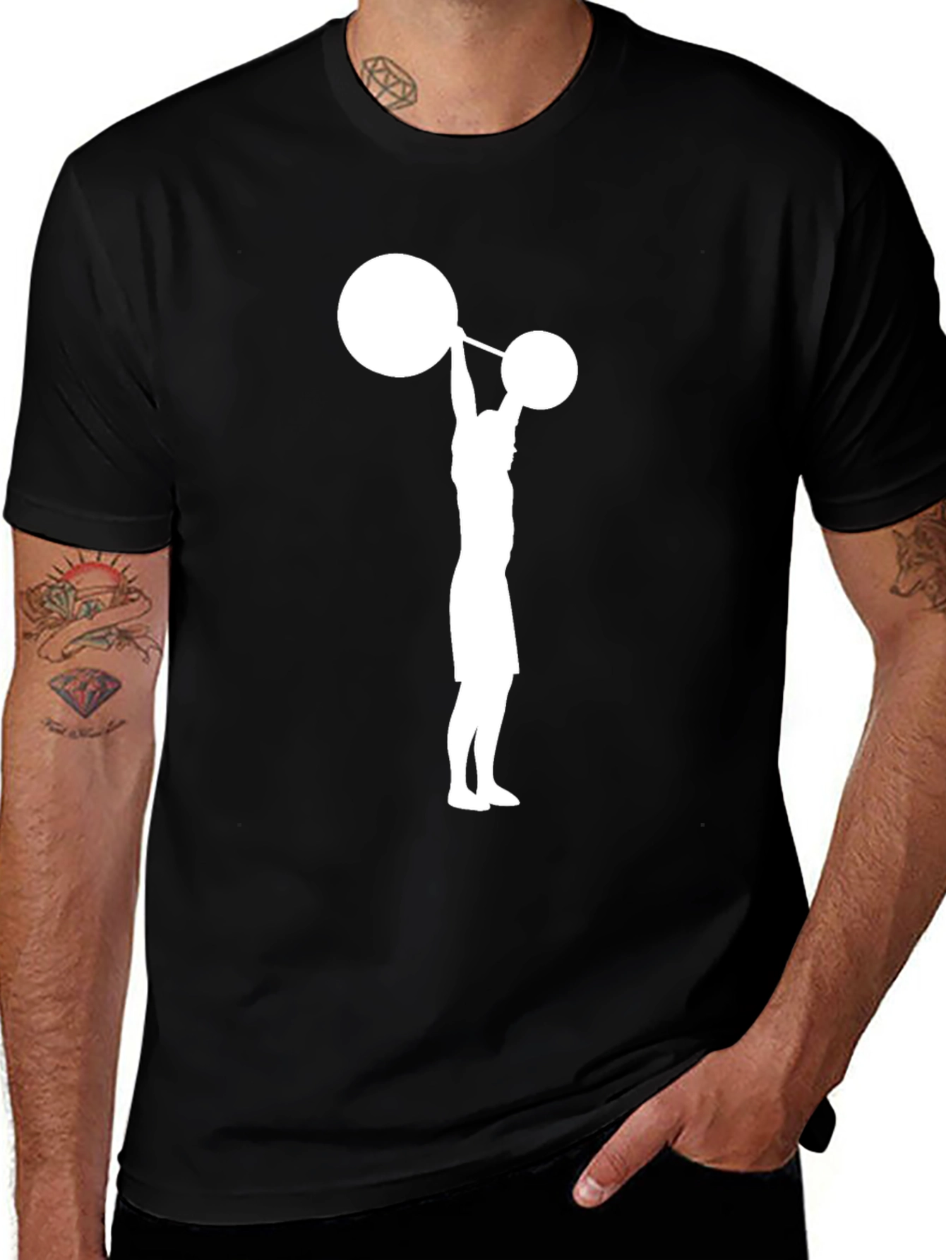 Variant 6 of Weightlifter Graphic Tee - Black Cotton Blend