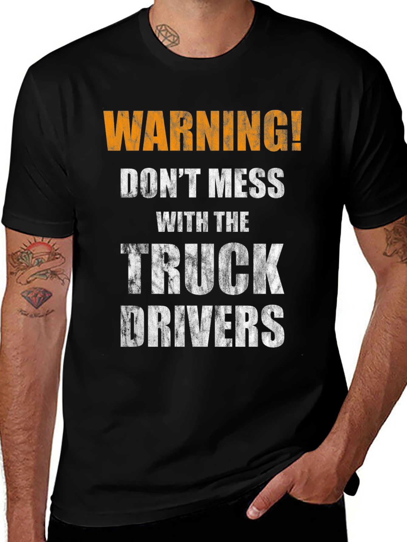 Variant 2 of Warning Truck Drivers T-Shirt -  Don't Mess With Truckers Tee