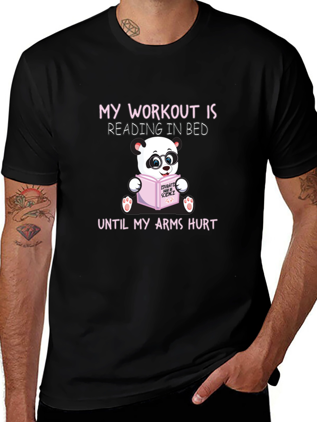 Funny Workout Reading Panda T-Shirt