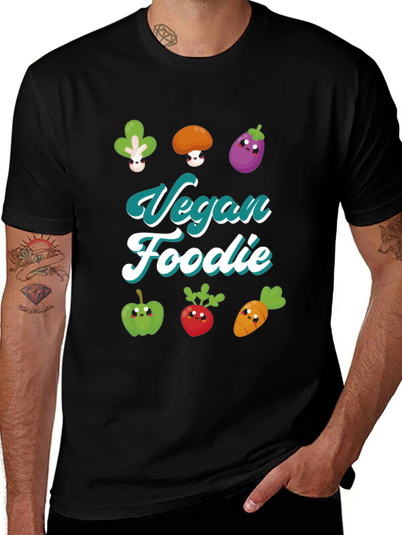 Vegan Foodie T-Shirt - Cute Vegetable Design