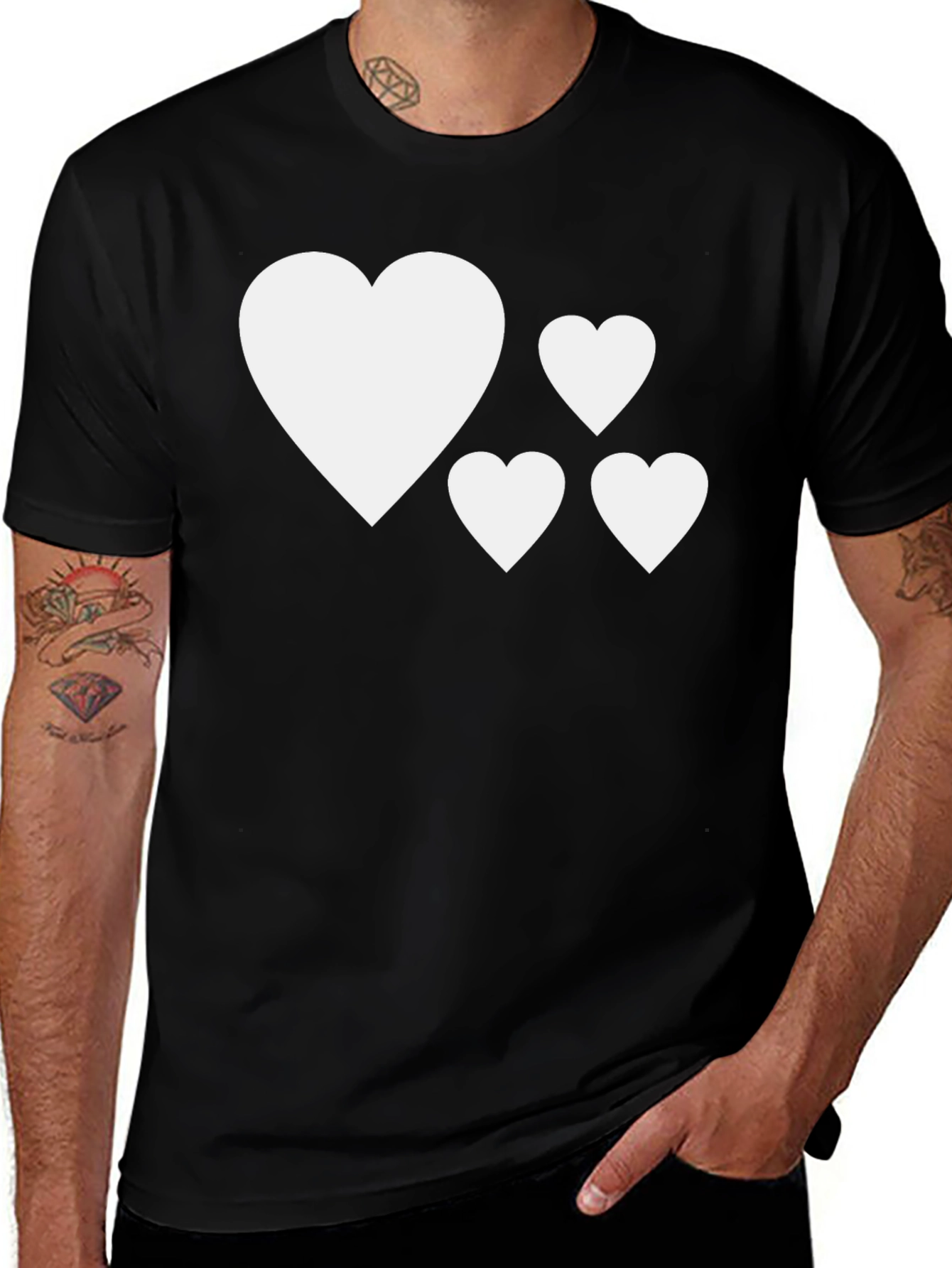 Variant 22 of Heart Print Crew Neck T-Shirt