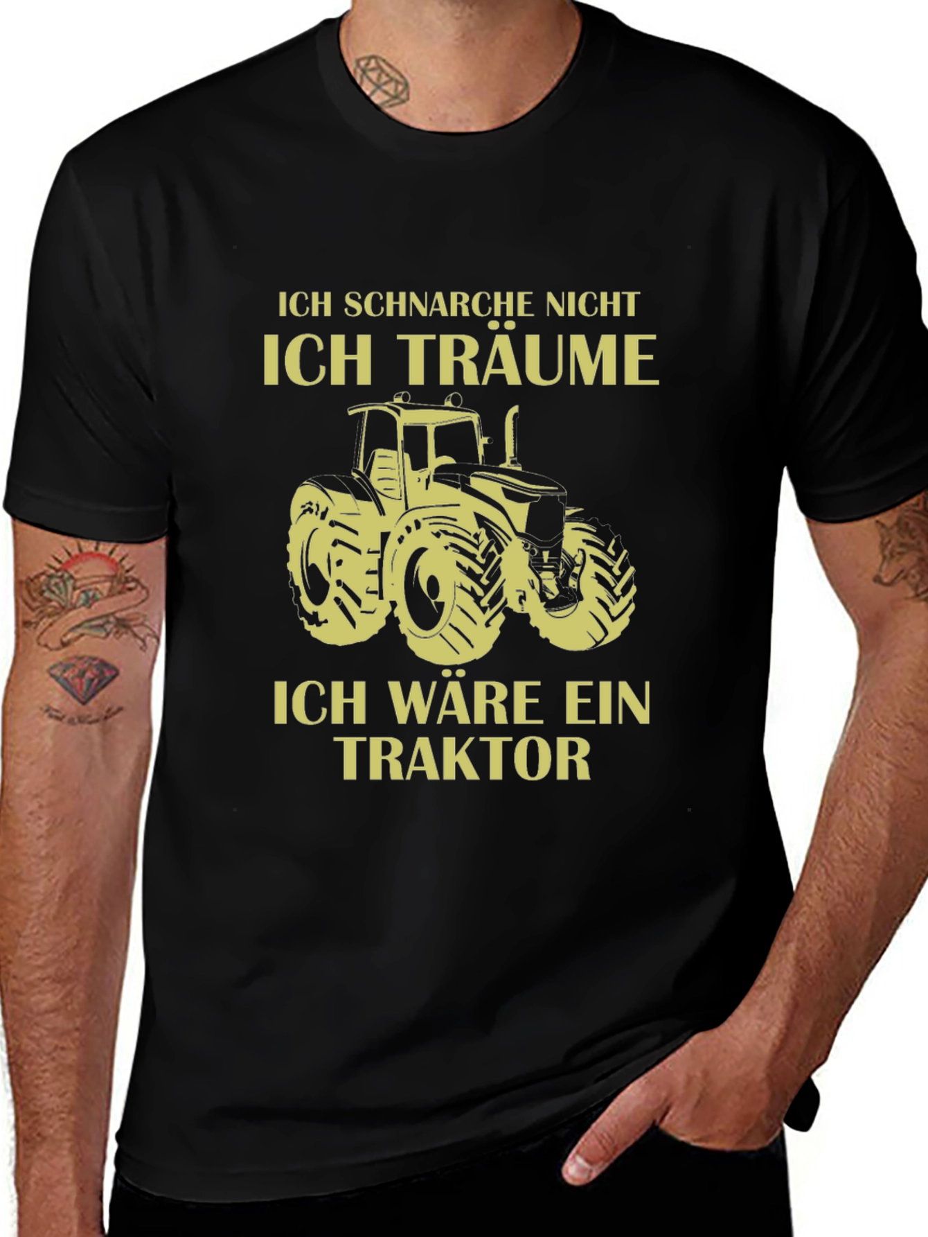 Variant 26 of Ich Träume Tractor Graphic T-Shirt - Black