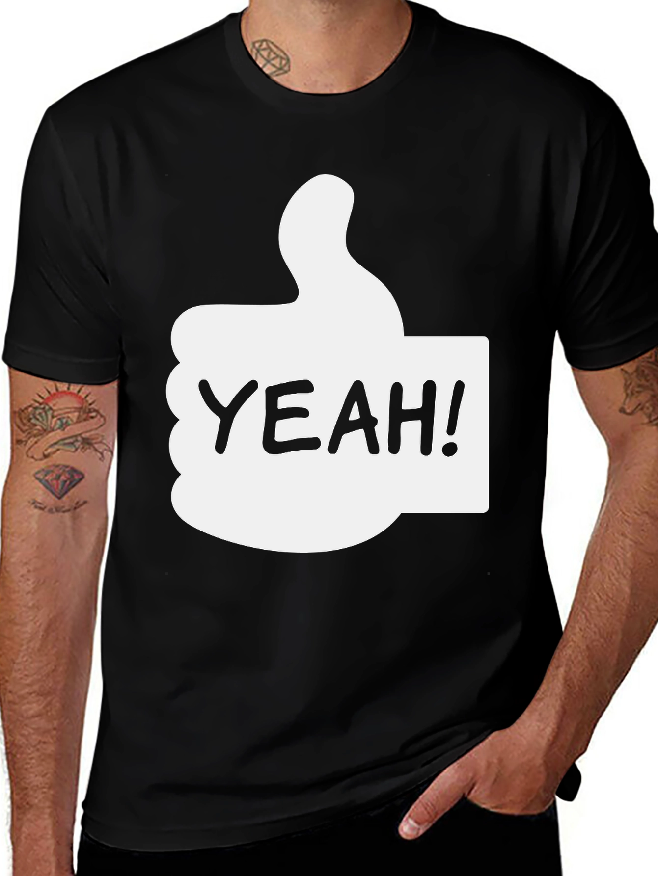 Variant 22 of Yeah! Thumbs Up Graphic Tee - Cool Casual Style
